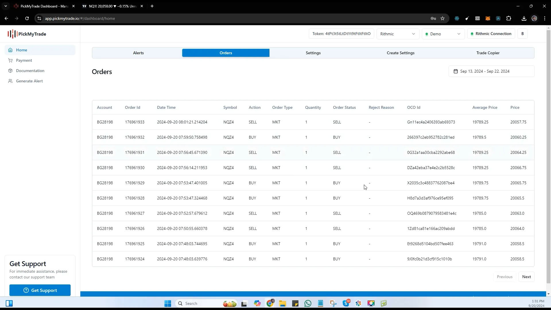 Managing Alerts and Orders