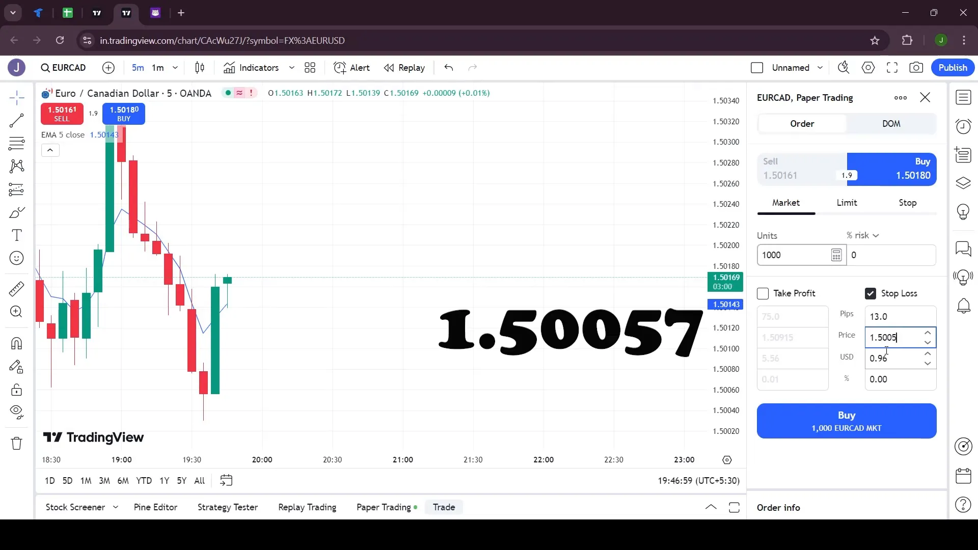 Executing trades in live markets