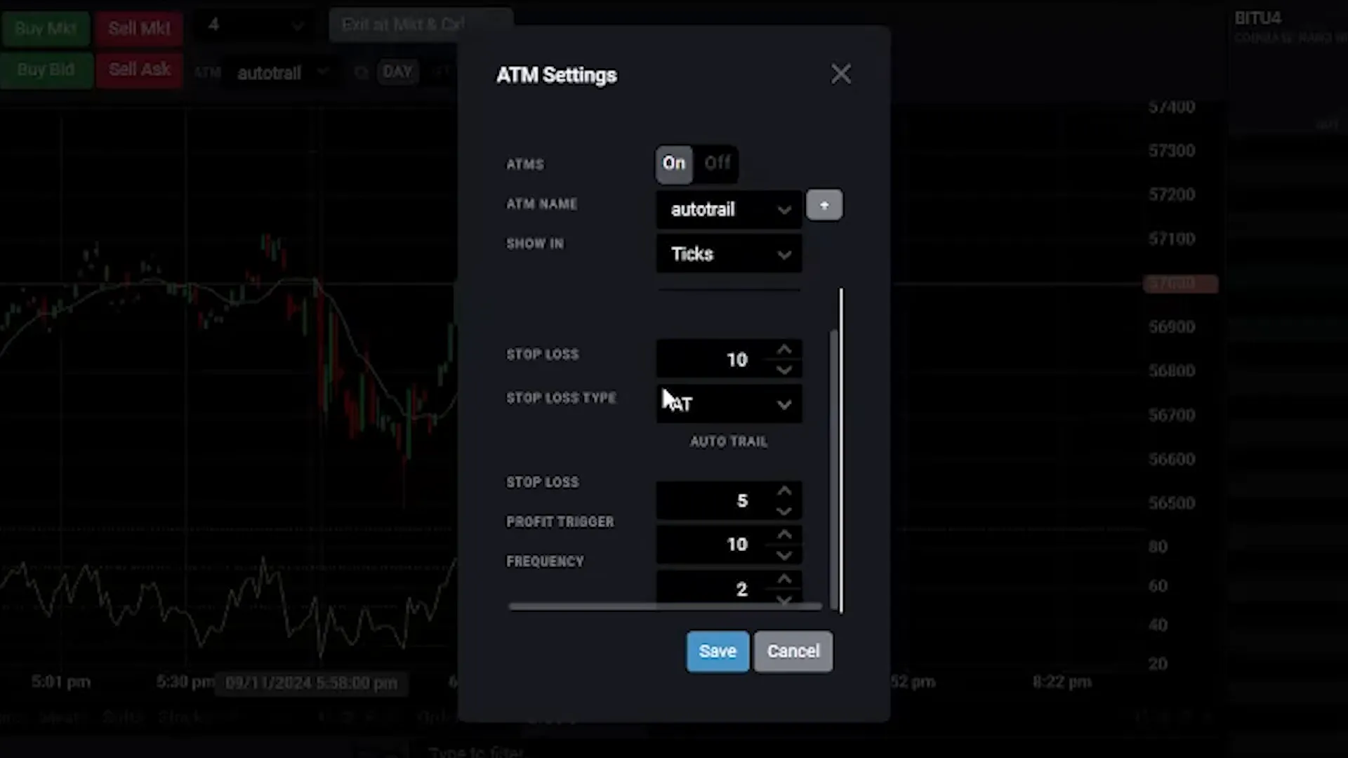 Configuring ATM settings