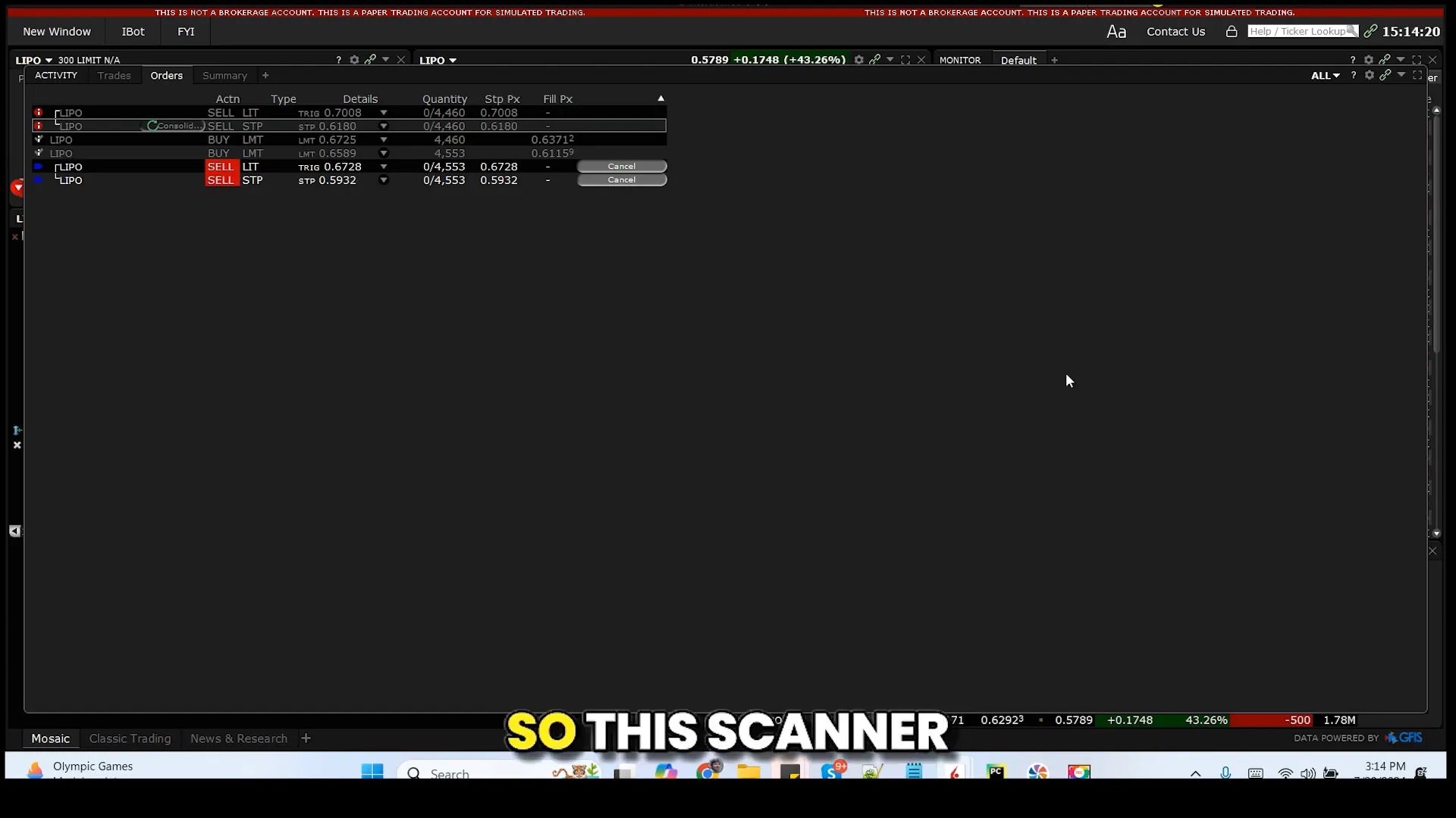 Running the scanner application in Interactive Brokers