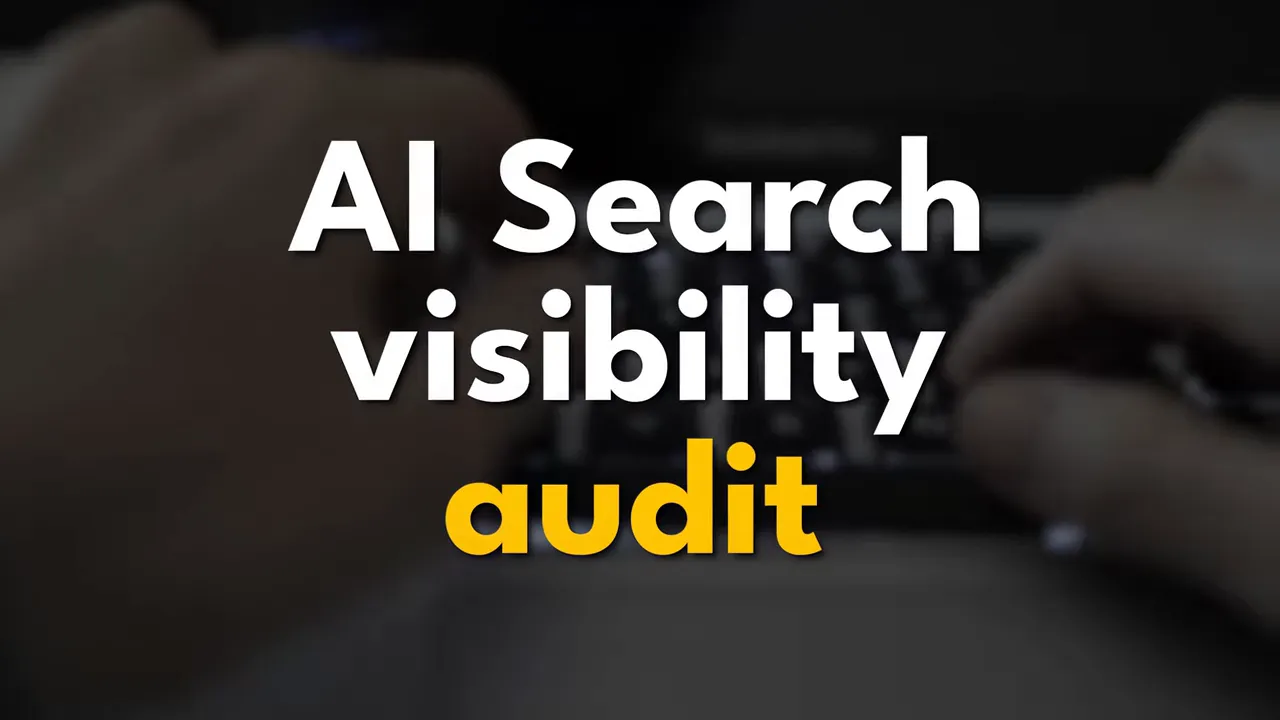 Dòng chữ kiểm toán khả năng hiển thị trong AI Search trên nền bàn phím