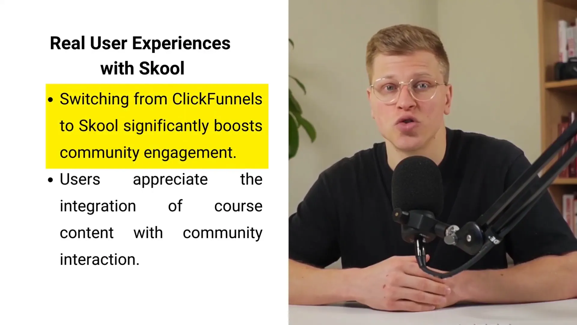 User testimonials praising Skool's engagement and ease of use