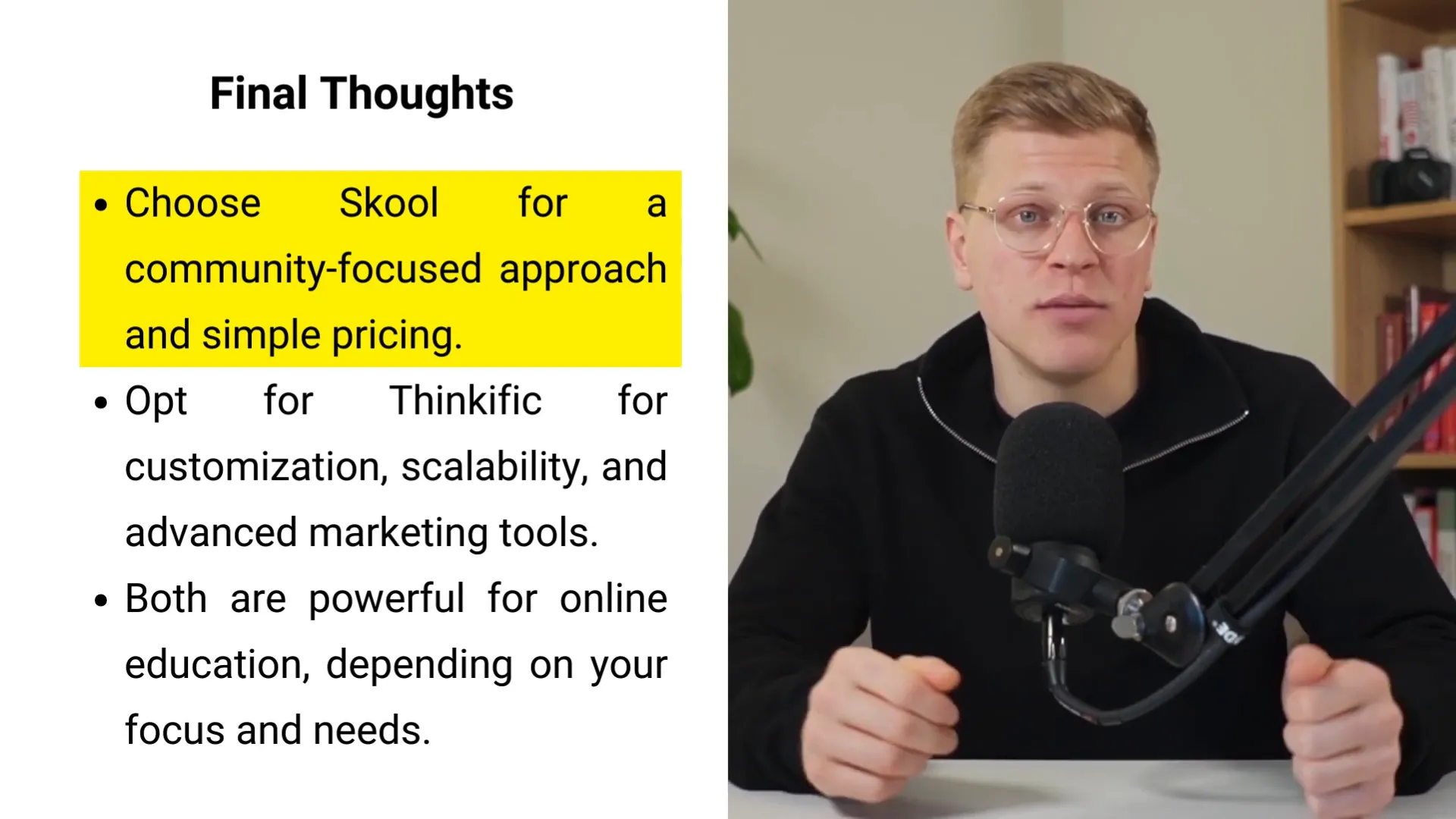 Skool vs Thinkific comparison summary