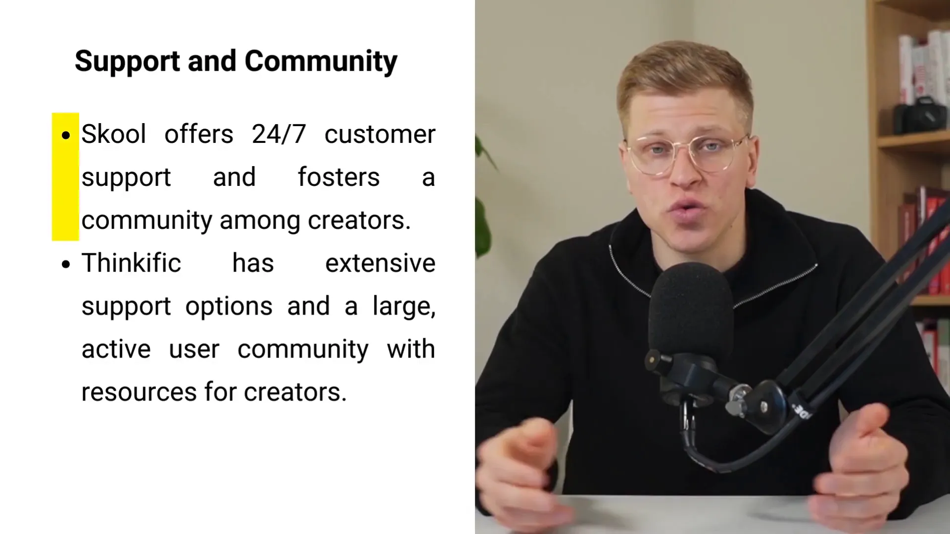 Skool customer support and community features