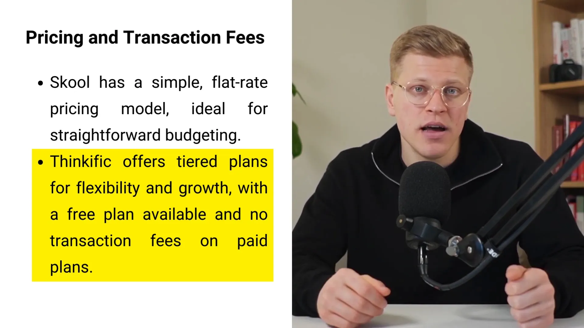 Thinkific pricing tiers and features