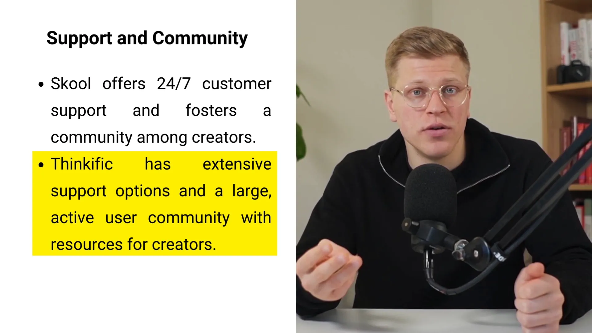 Thinkific support options and community forums