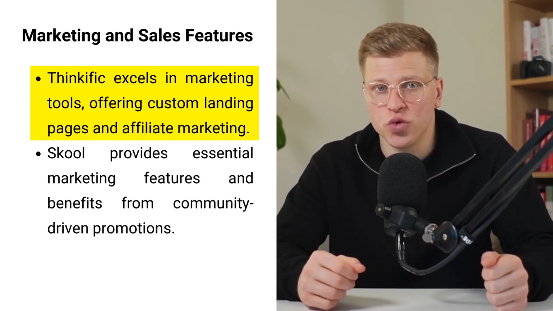 Thinkific marketing dashboard with analytics