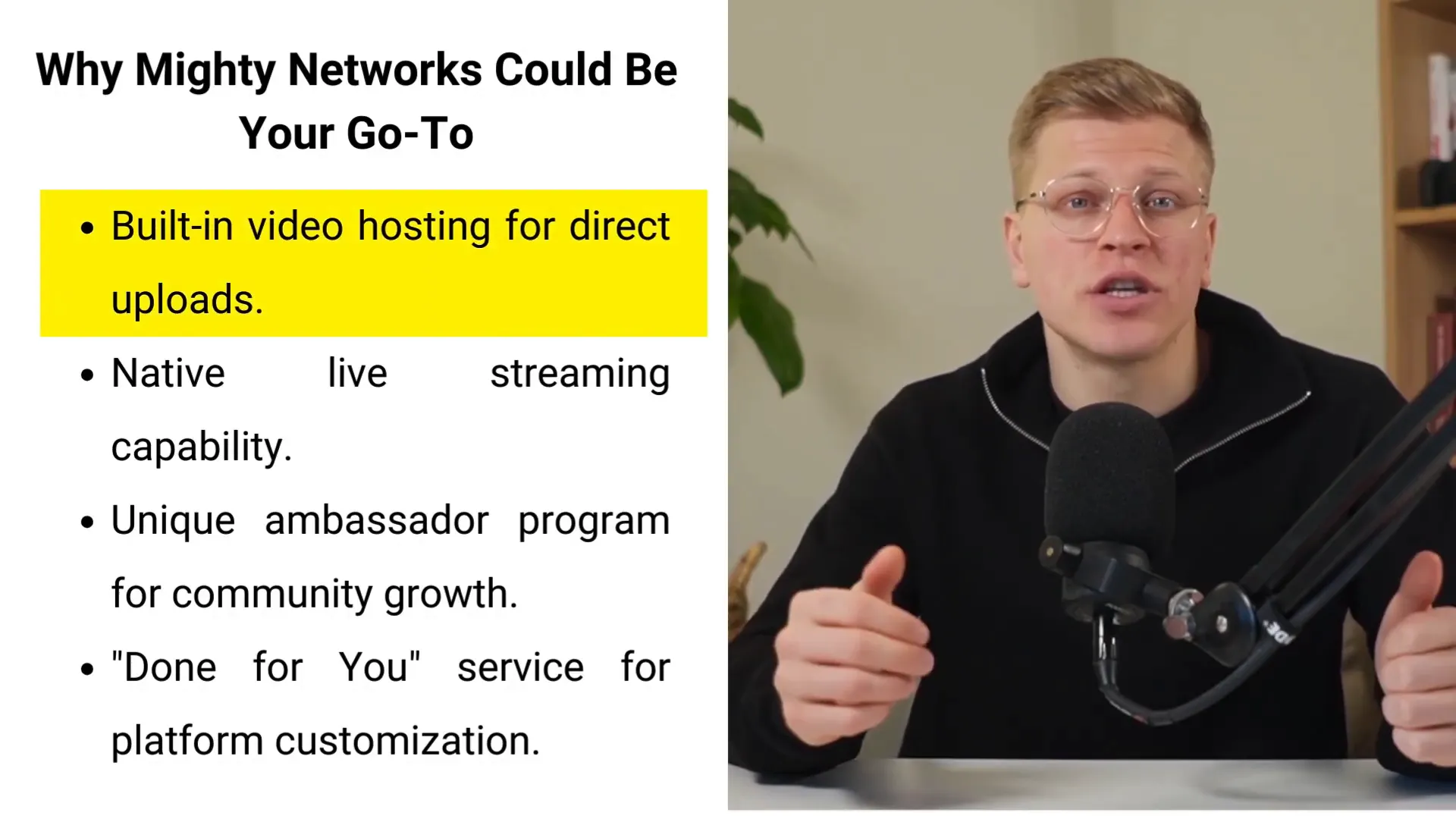 Mighty Networks video hosting interface