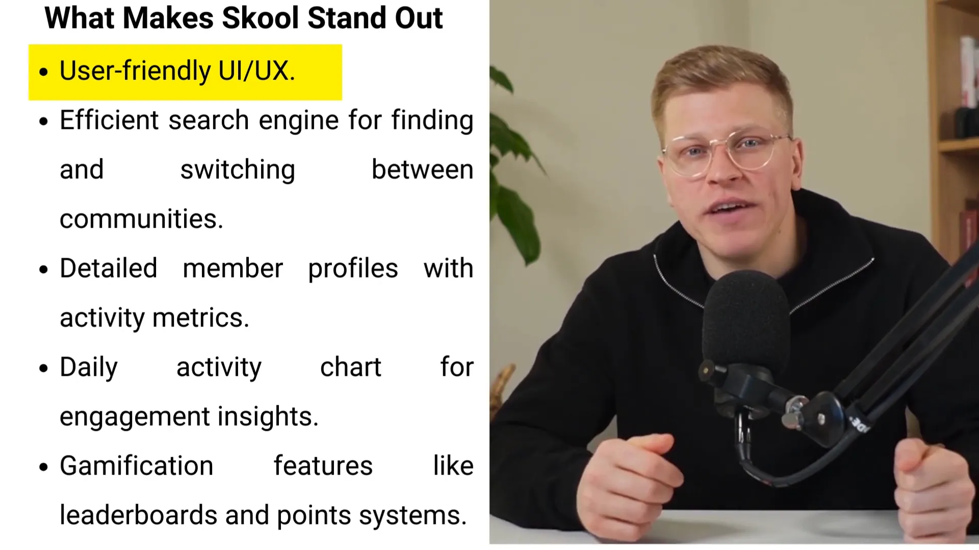 Skool user interface showing clean design and navigation