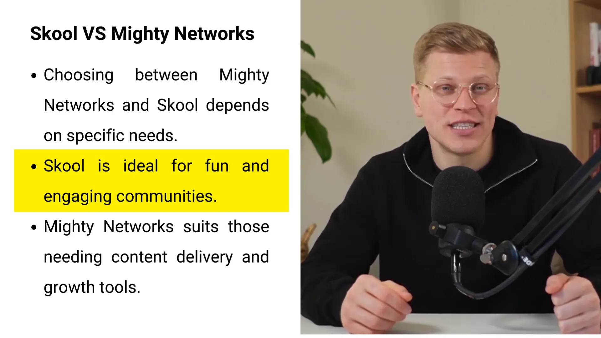 Comparison overview of Skool vs Mighty Networks