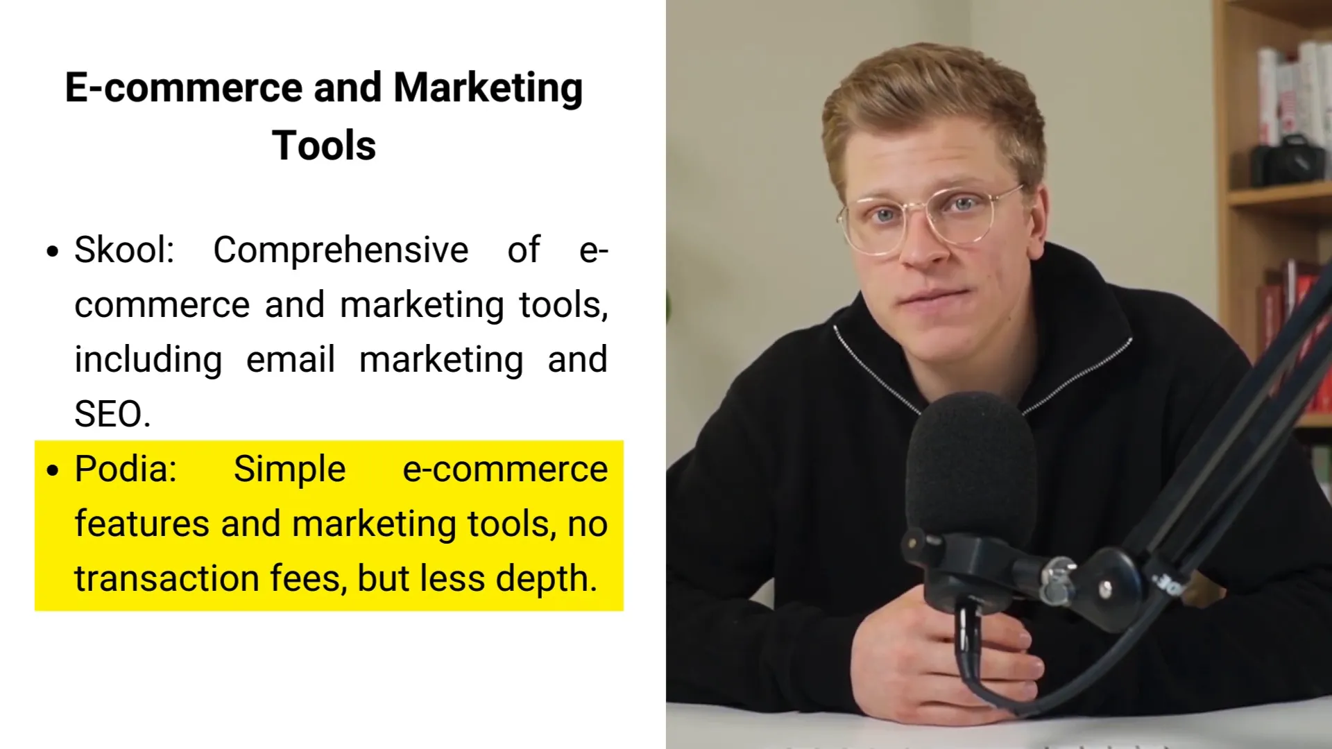 Podia ecommerce and marketing tools