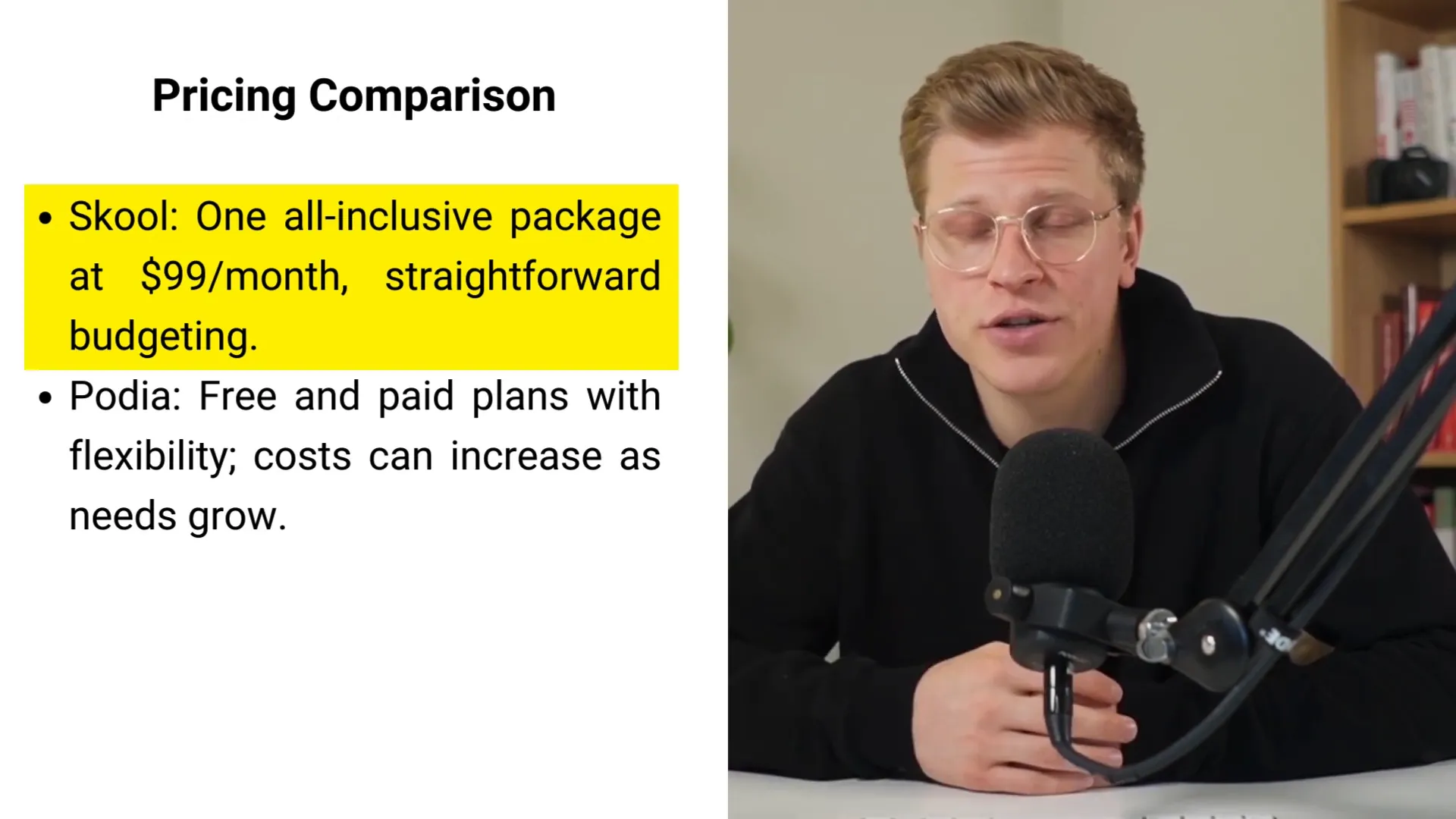 Podia pricing options