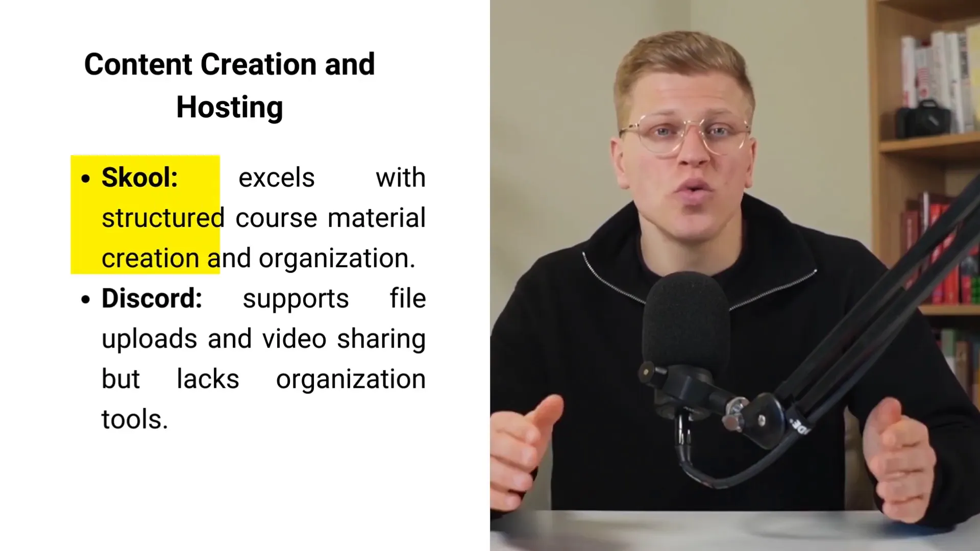 Skool course material organization and hosting