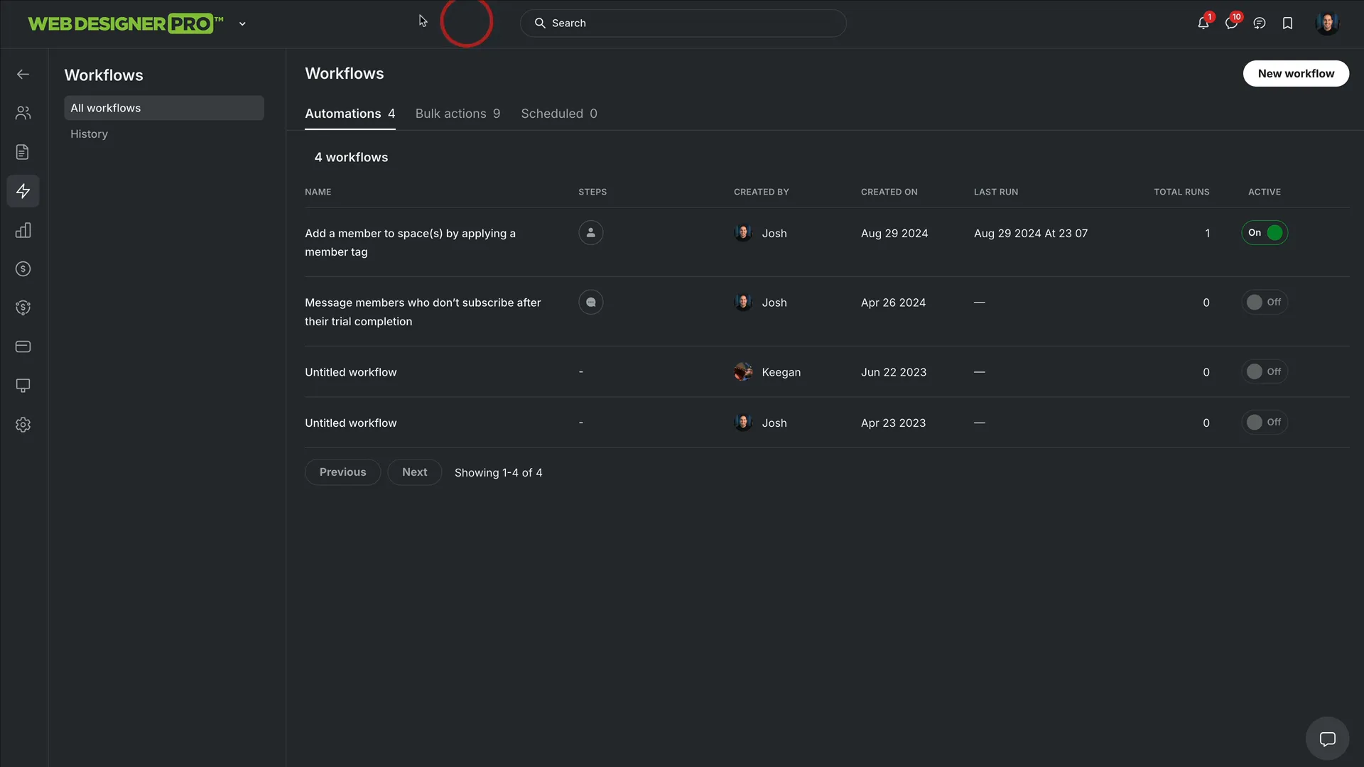 Workflow automation templates in Circle