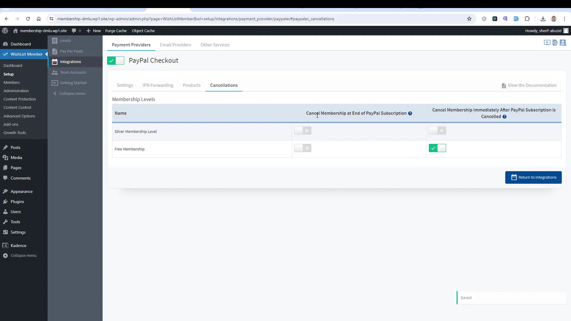Managing cancellations and membership access