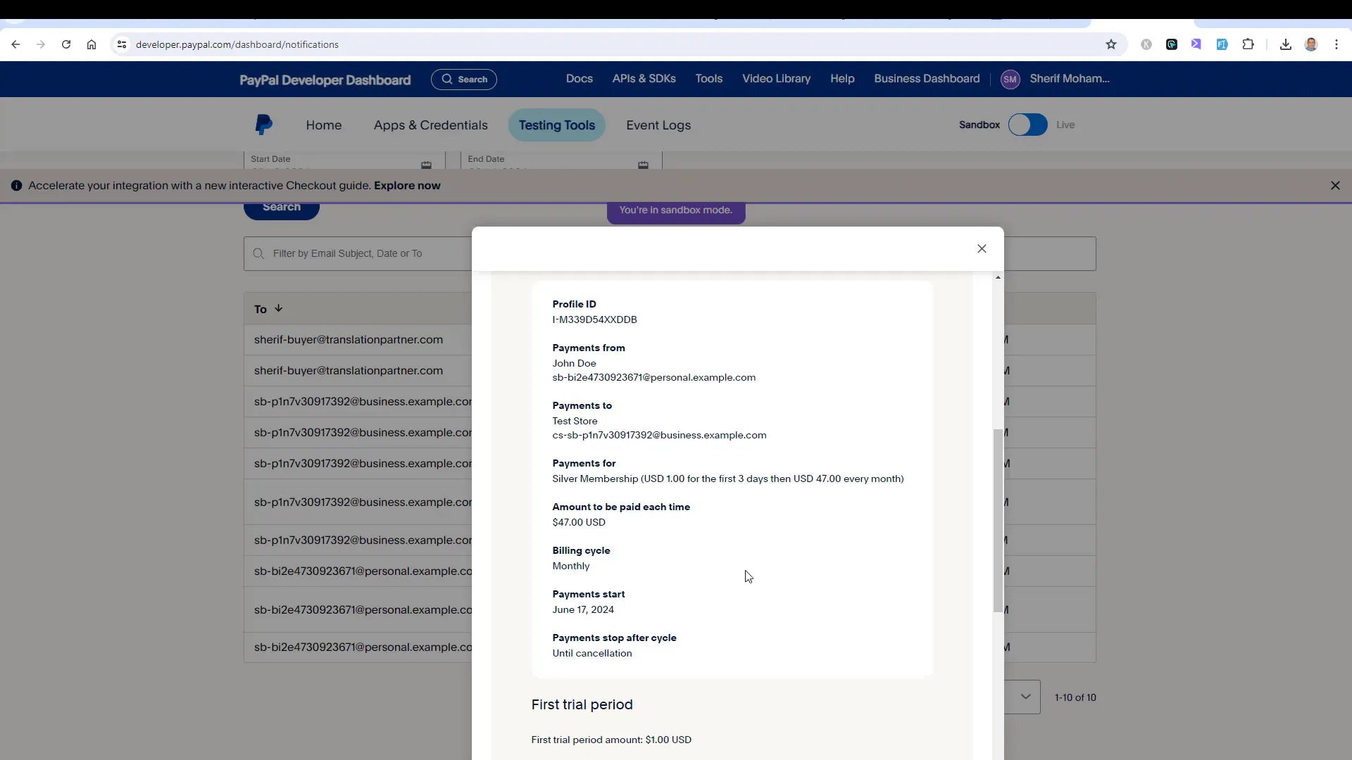 Finalizing PayPal setup