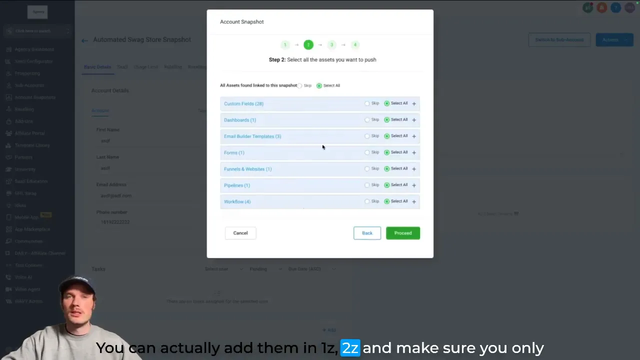 GFunnel’s automation workflow setup