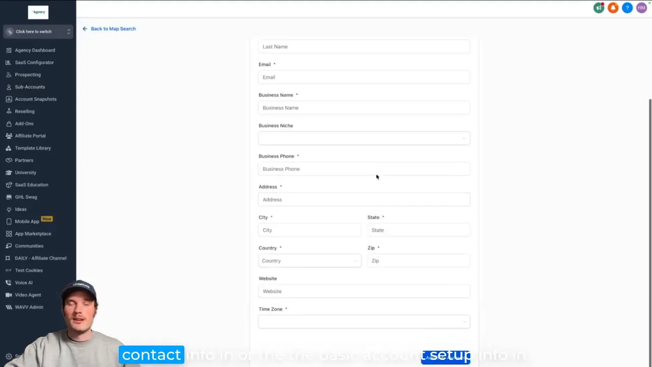 Setting up a subaccount with marketing funnels in GFunnel