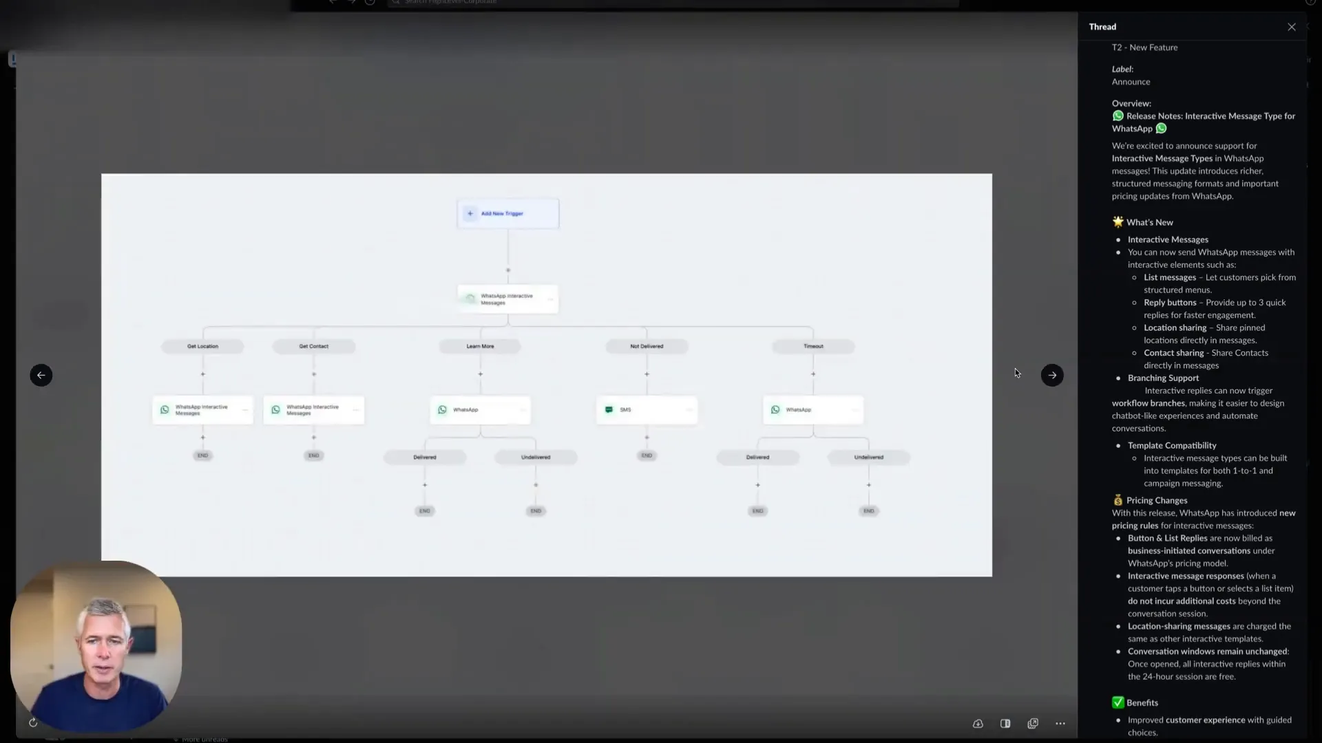 Support documentation reference for implementing interactive messaging