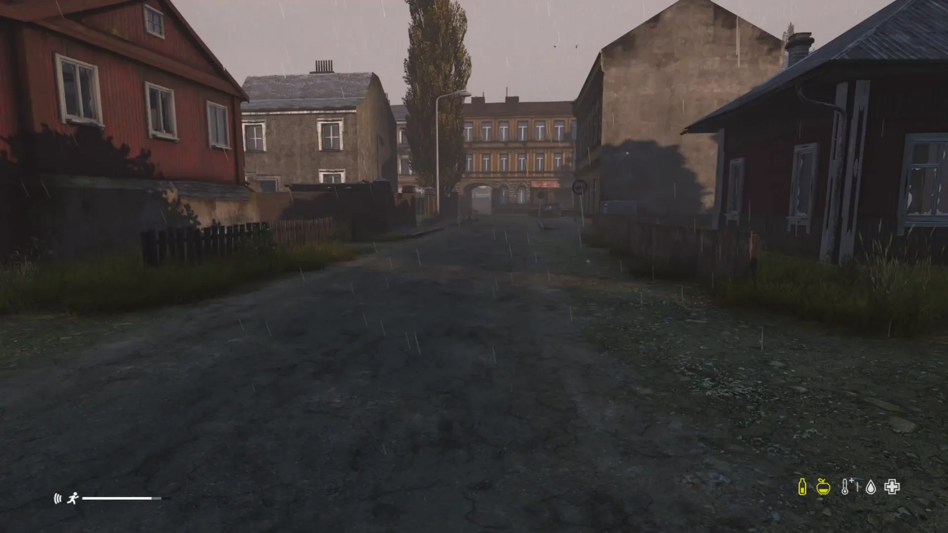 Player using heat pack in the rain