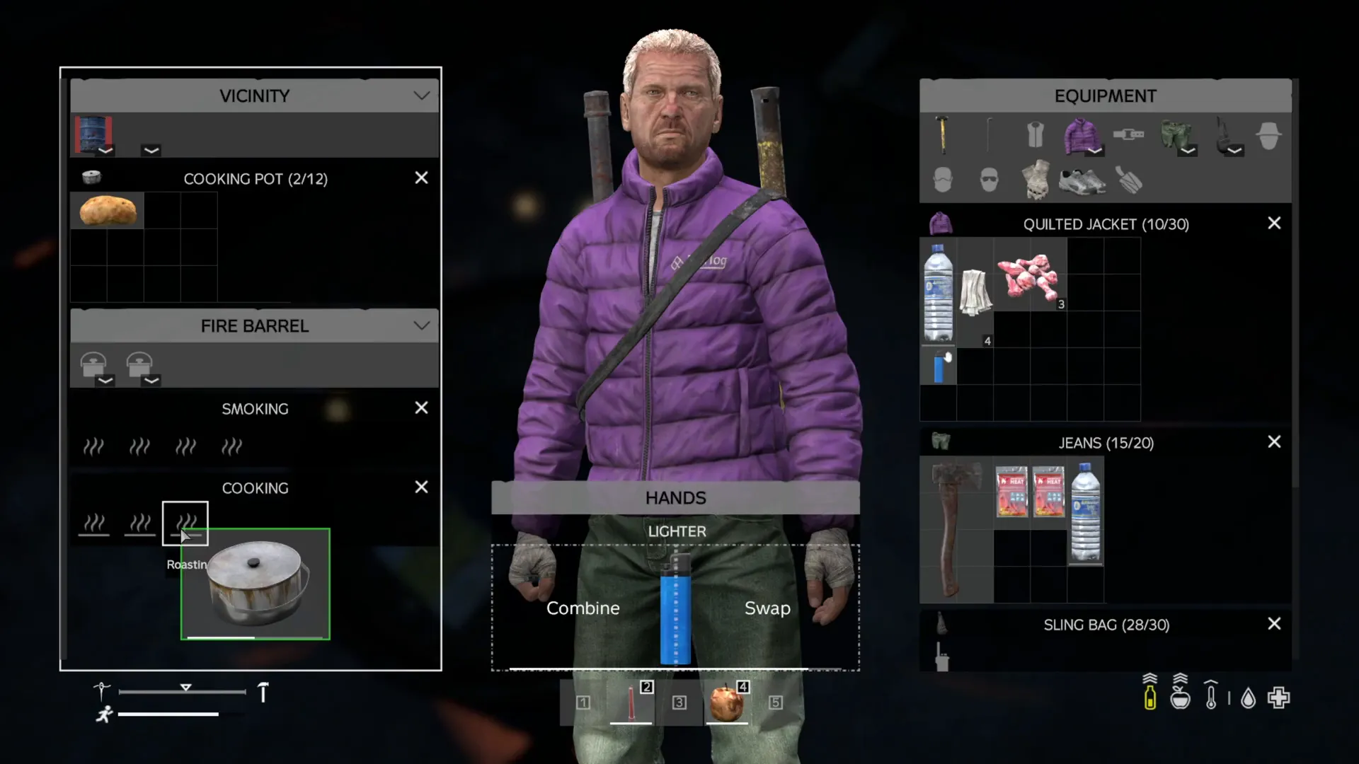 Player cooking discreetly