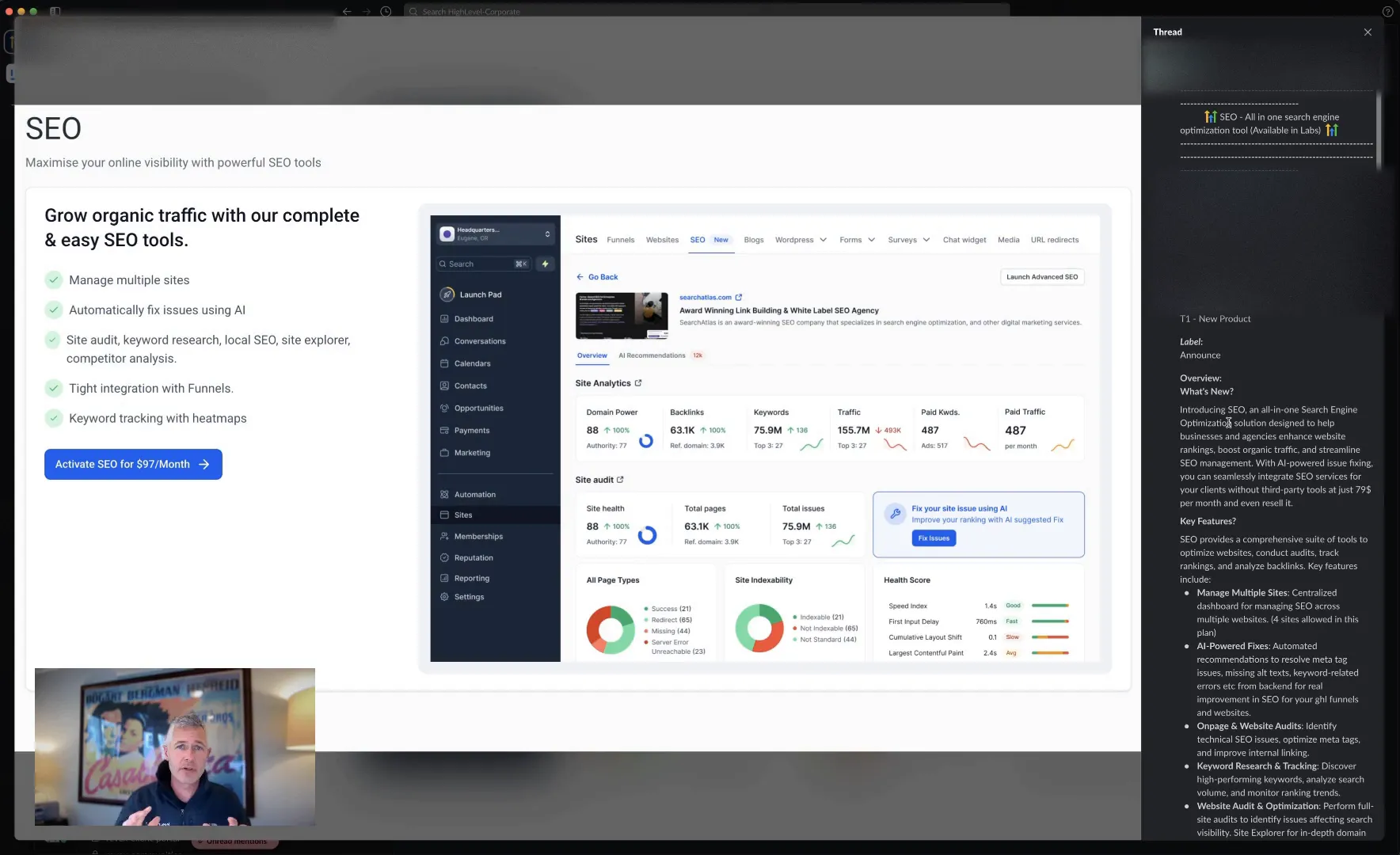 AI capabilities in SEO tool