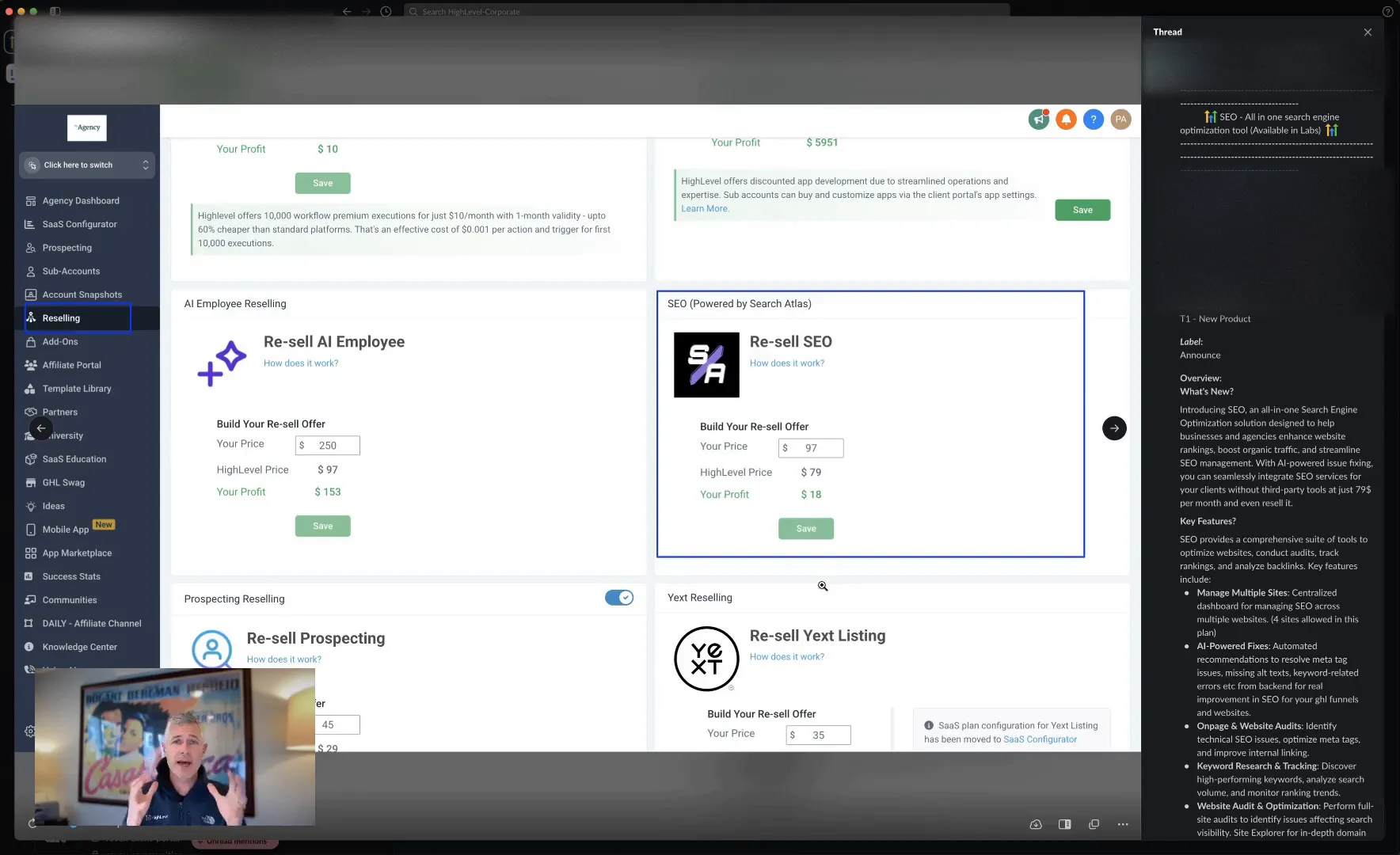 Resale opportunities with SEO tool