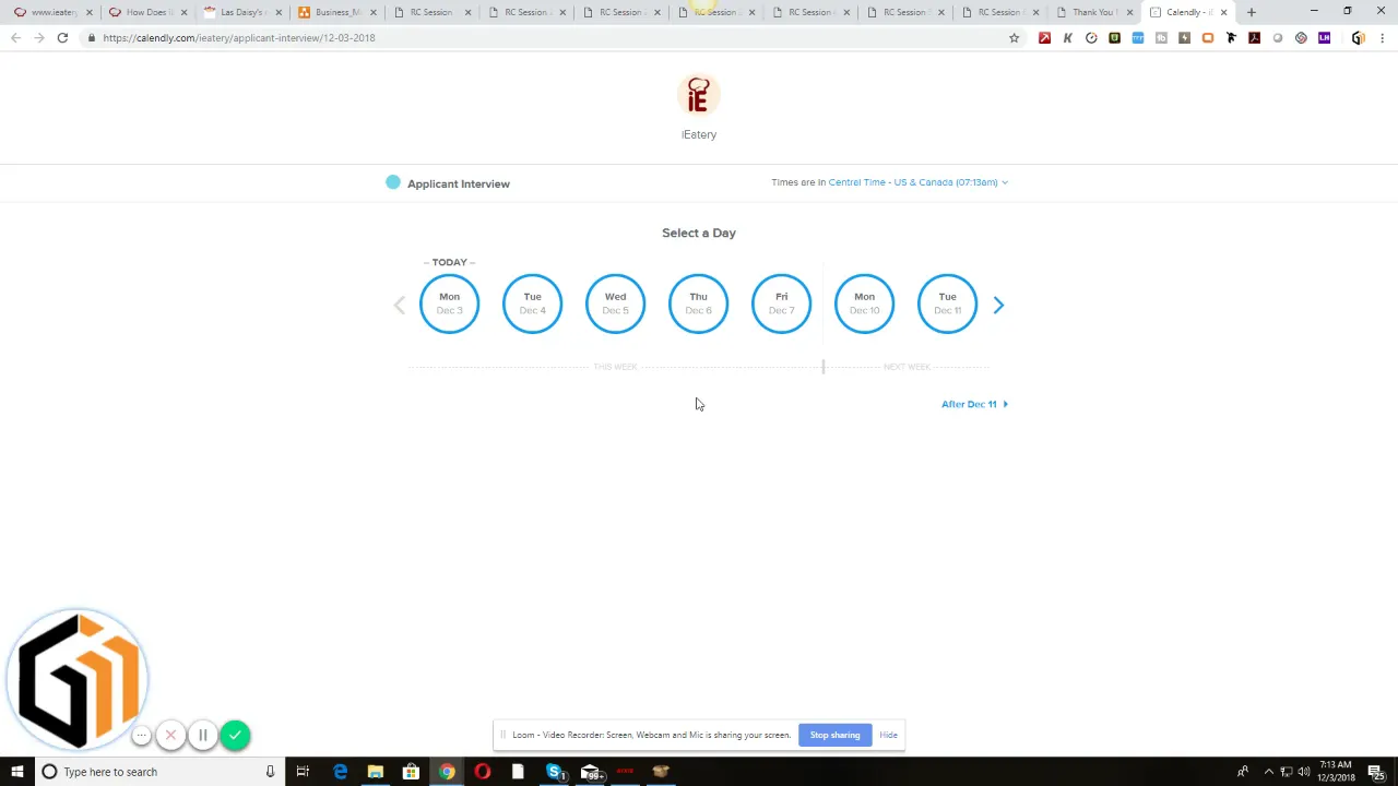 Recruitment funnel with scheduling and video interview system