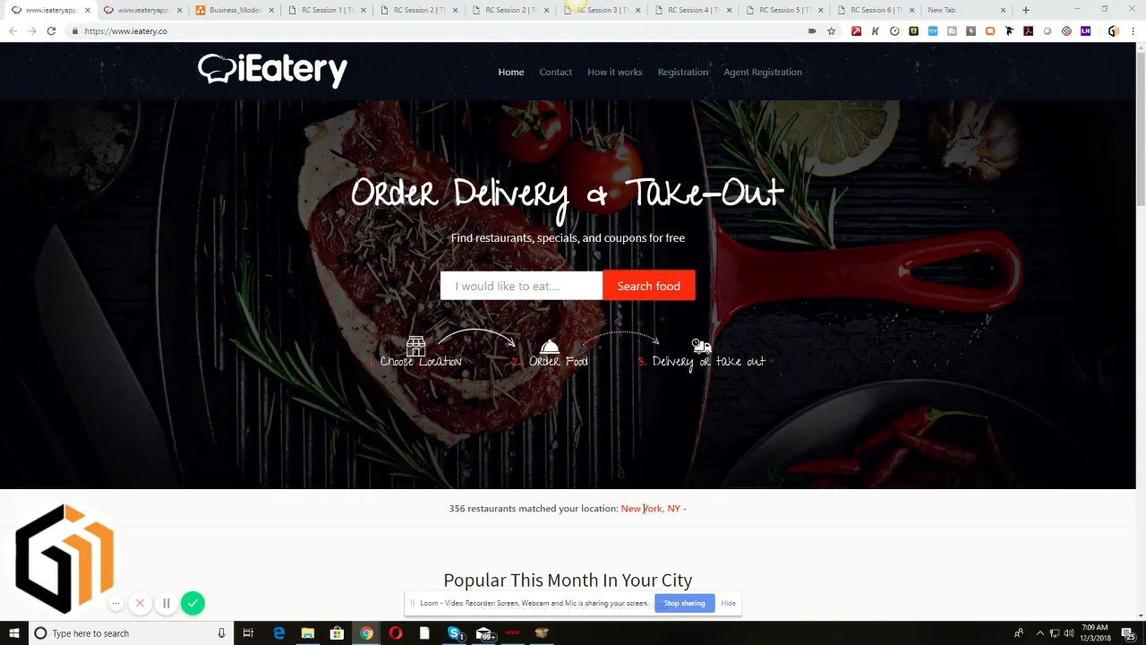 GFunnel Restaurants generic website overview for consumers