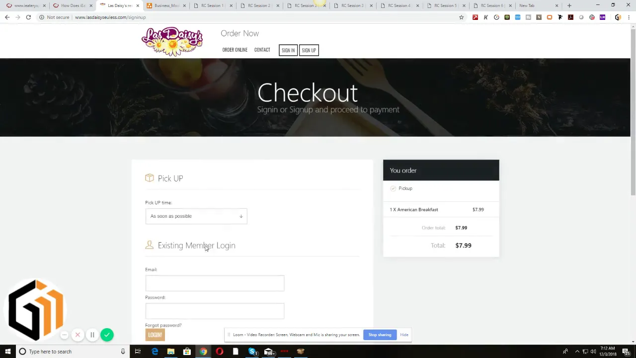 Online ordering system with lead capture for customer retargeting