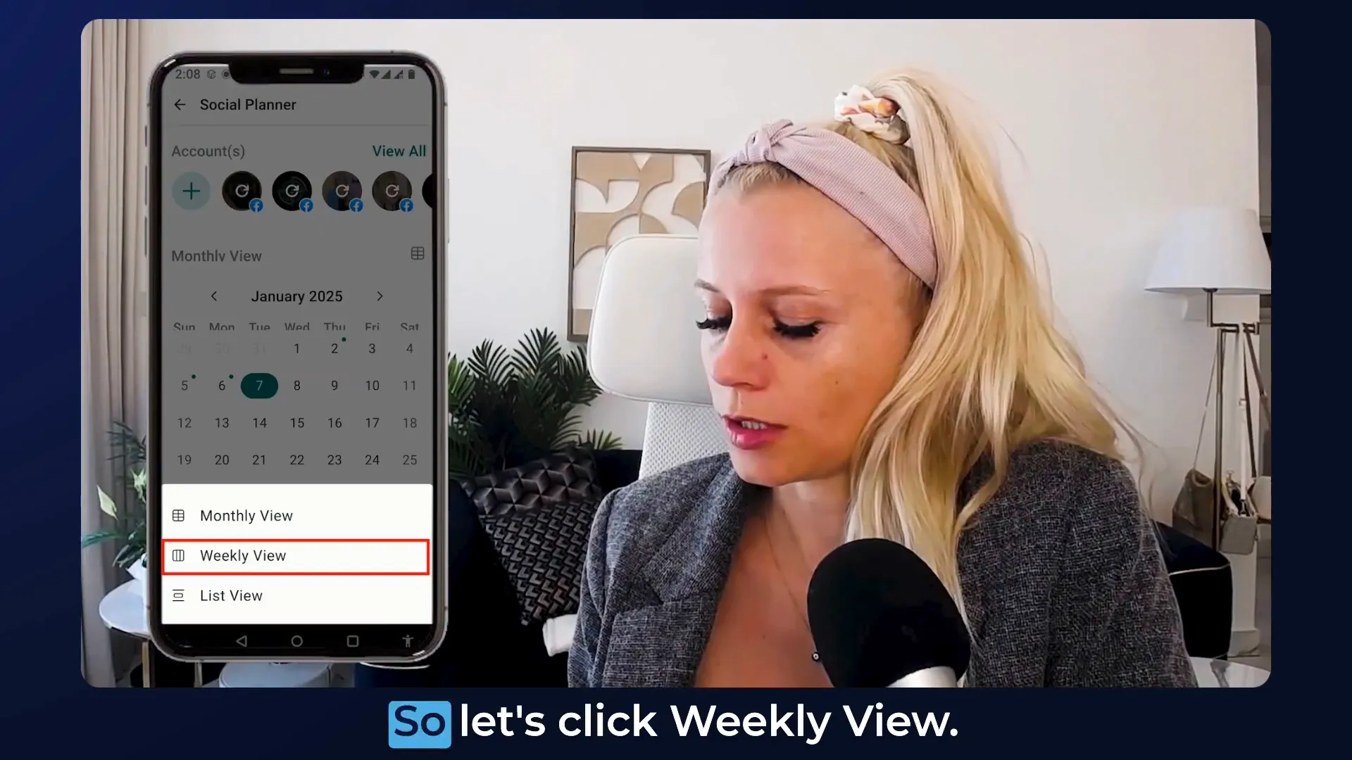 Different view options in the GHL mobile app