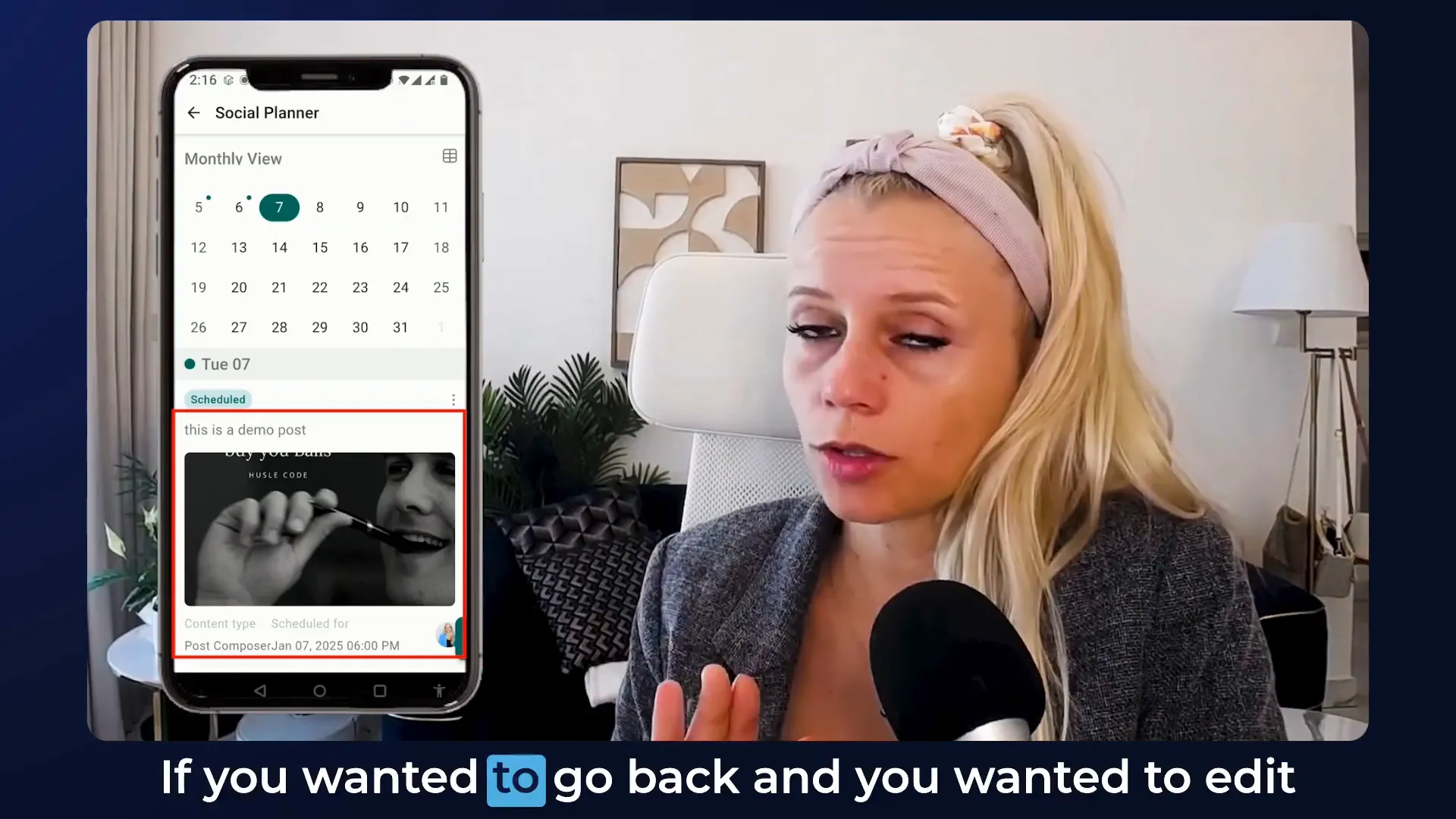Scheduling a post in the GHL mobile app