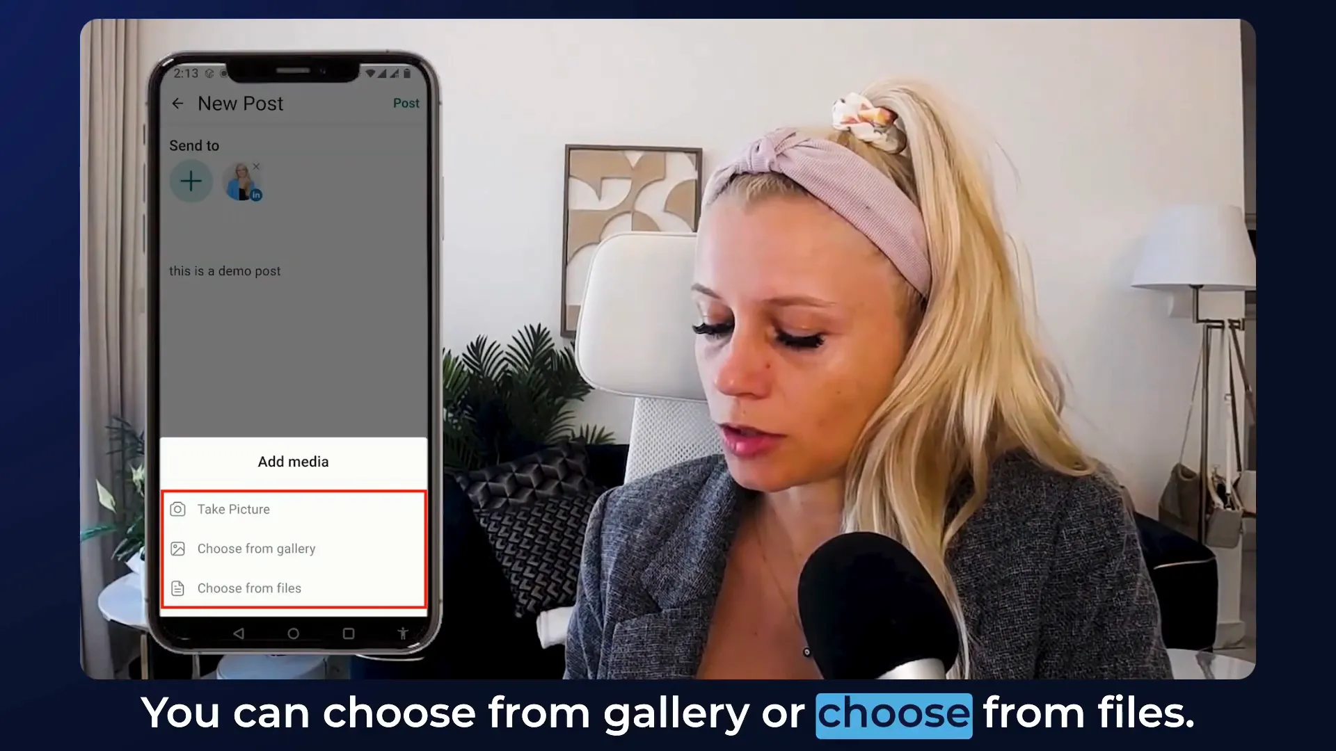 Adding media to a social media post