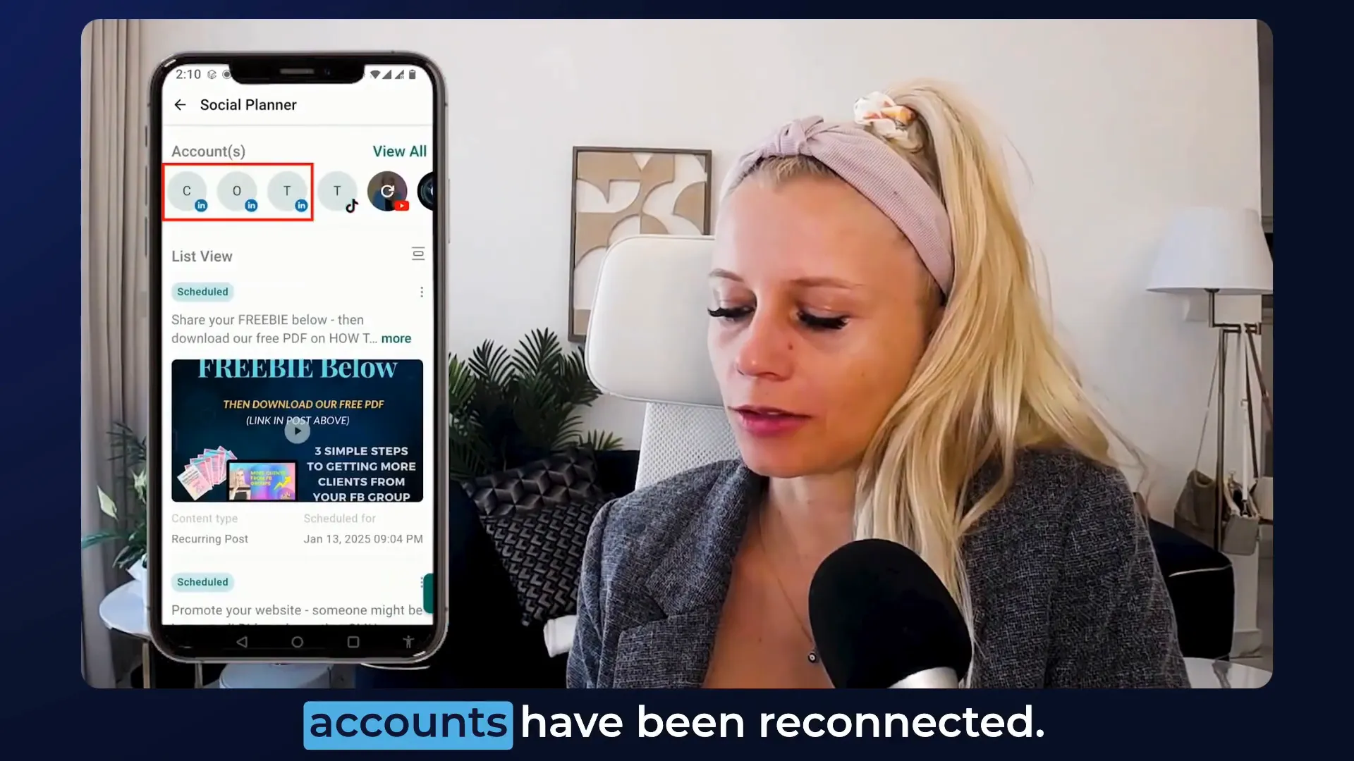 Connecting social media accounts in the GHL mobile app