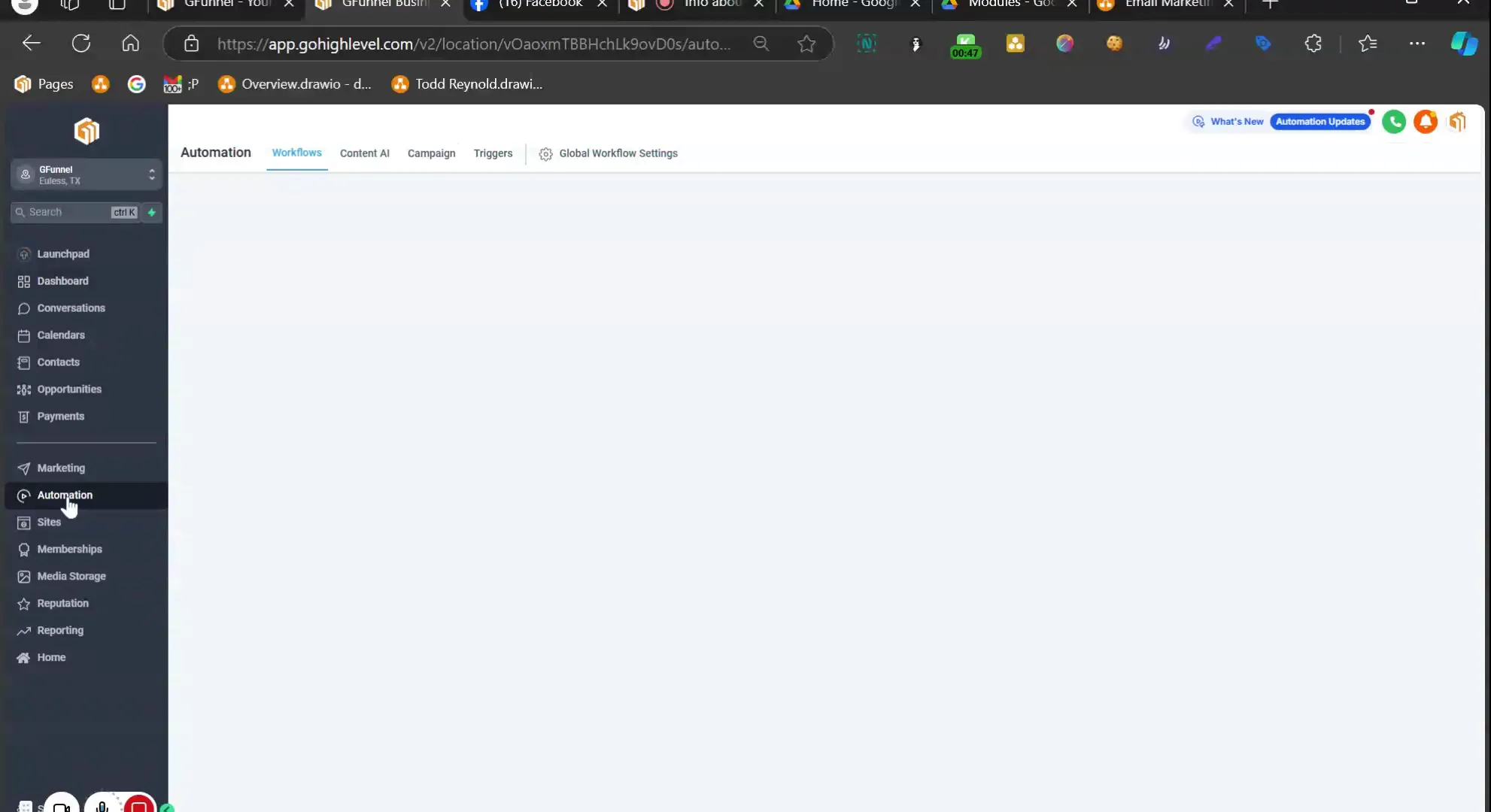 Navigating to Automations