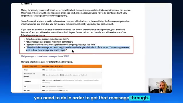 GFunnel conversations tab showing bounced email error