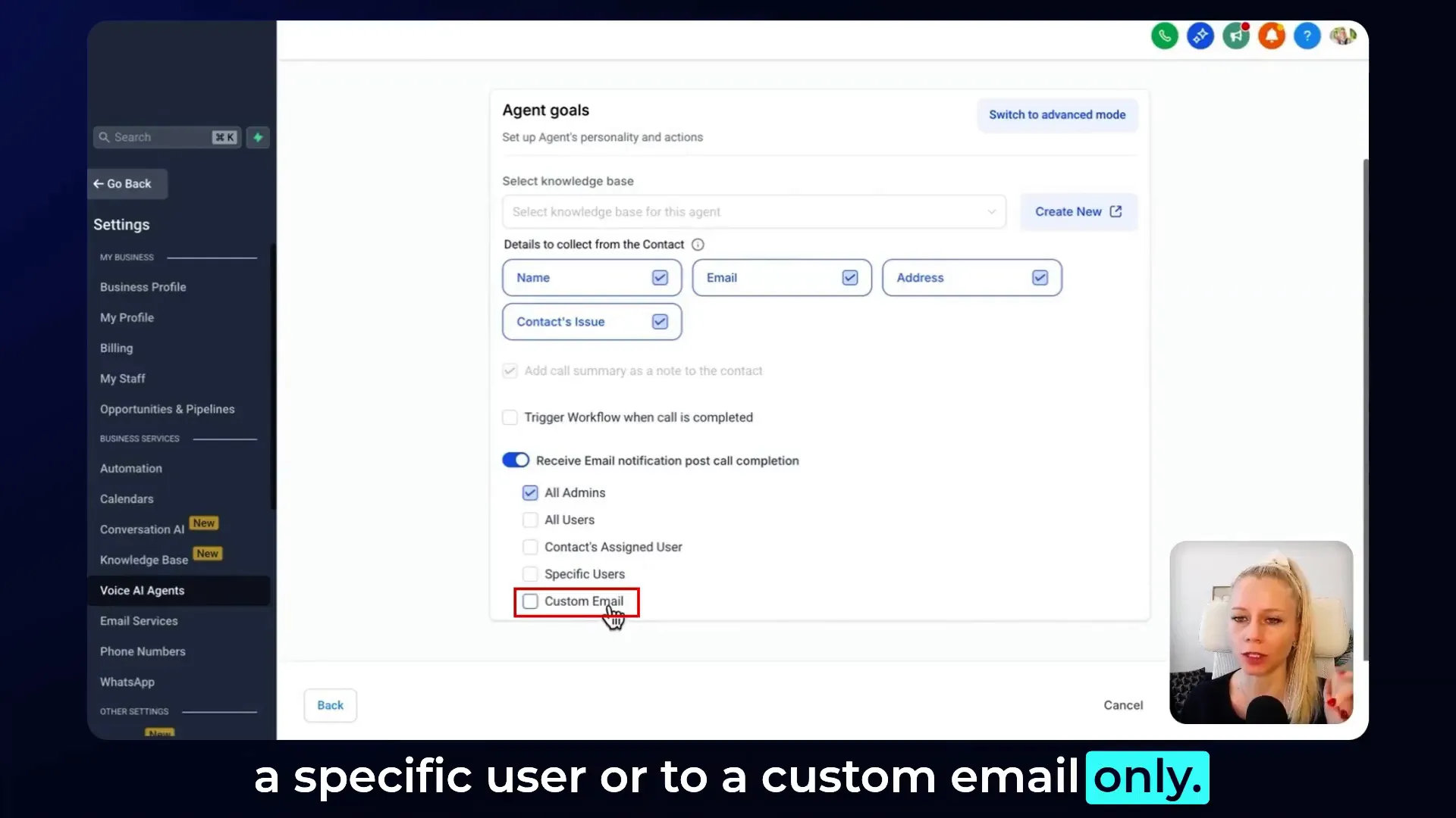 GFunnel automation workflow setup