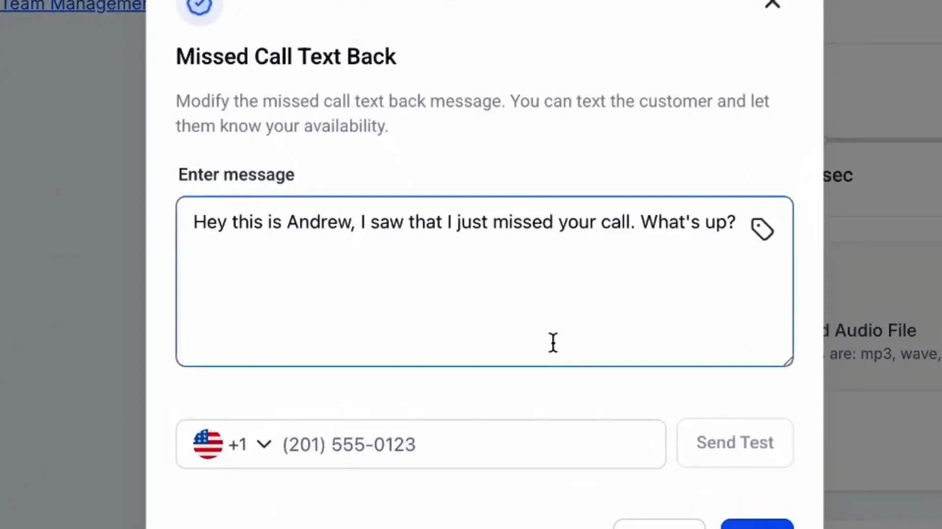GFunnel phone number settings for automation