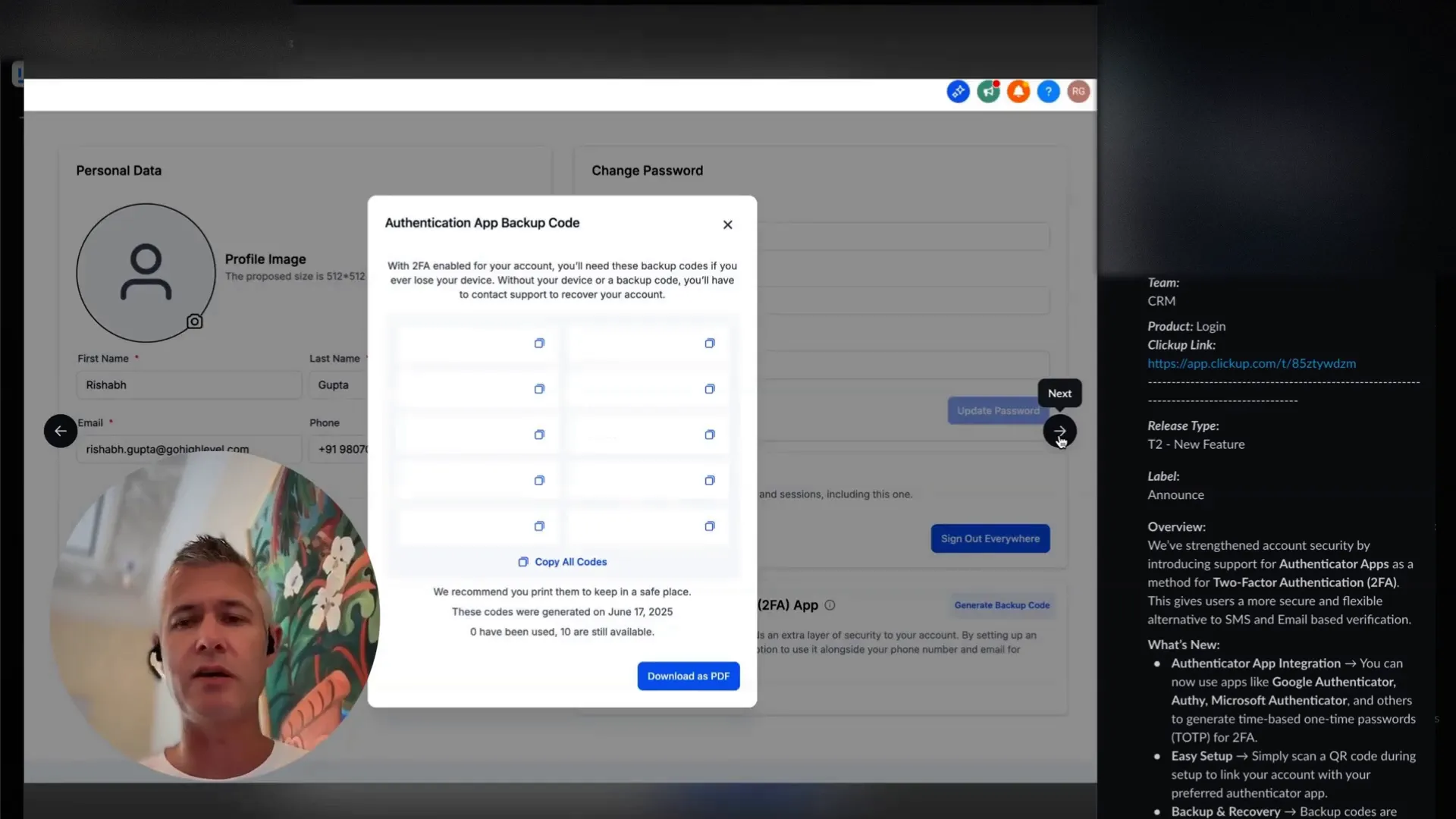 GFunnel’s business networking platform interface