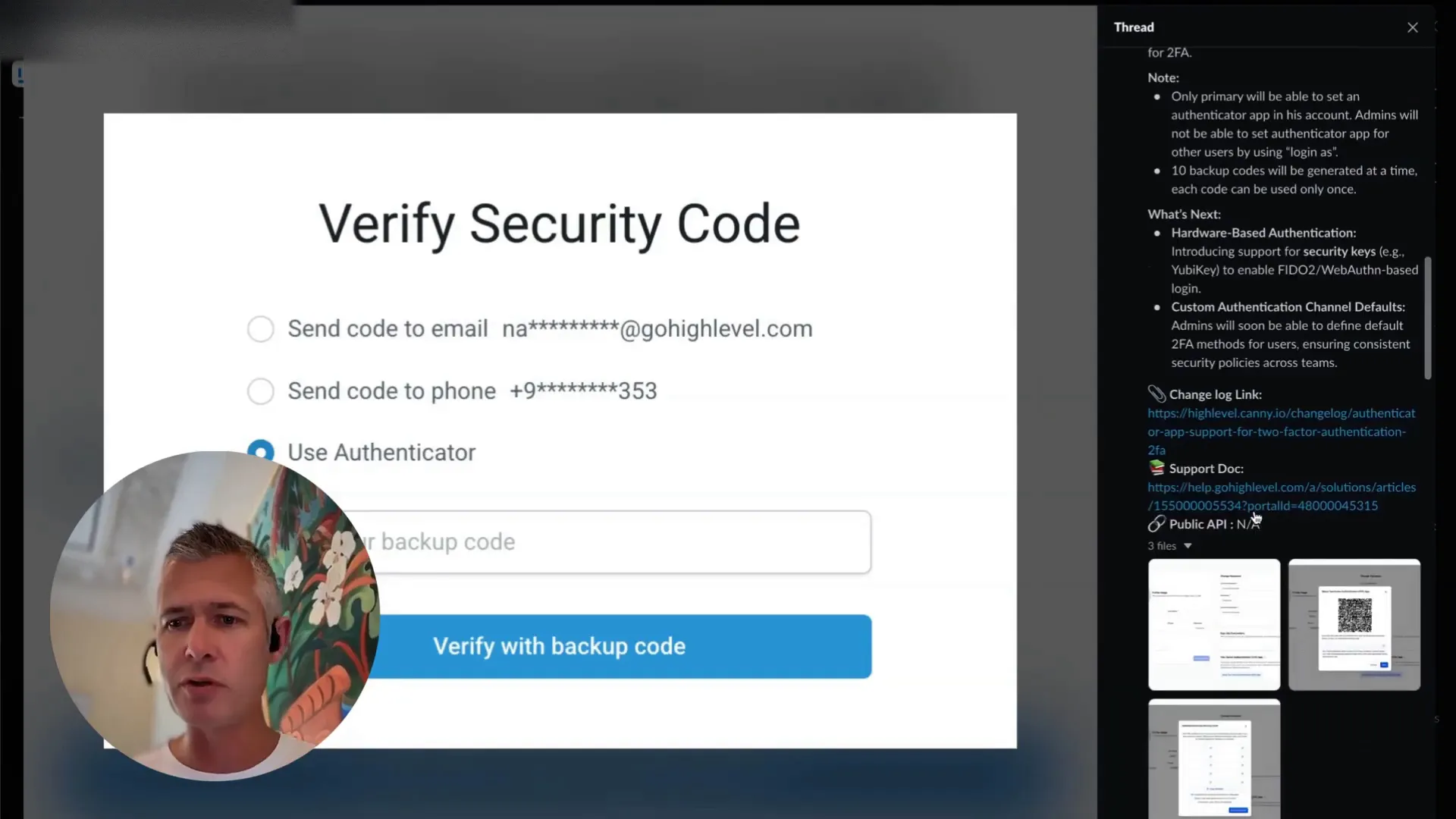 Video insight on two-factor authentication and user convenience