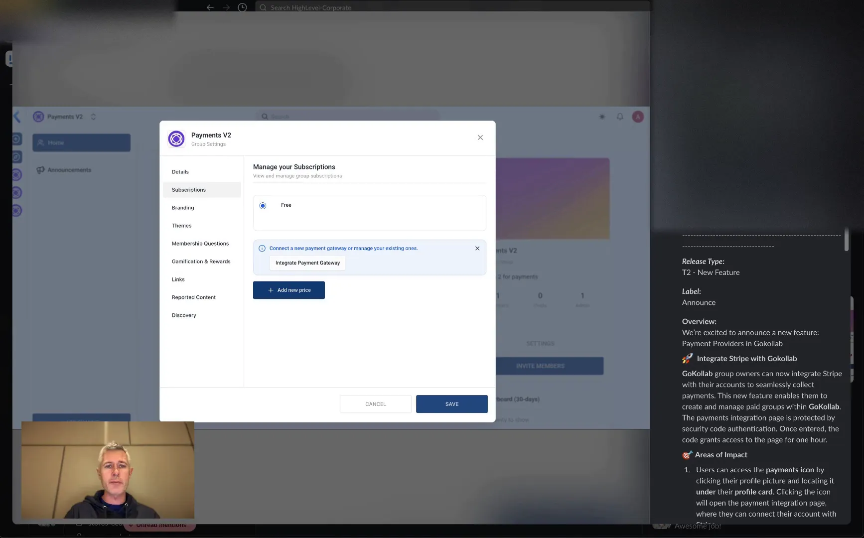 Stripe Integration in GoKollab