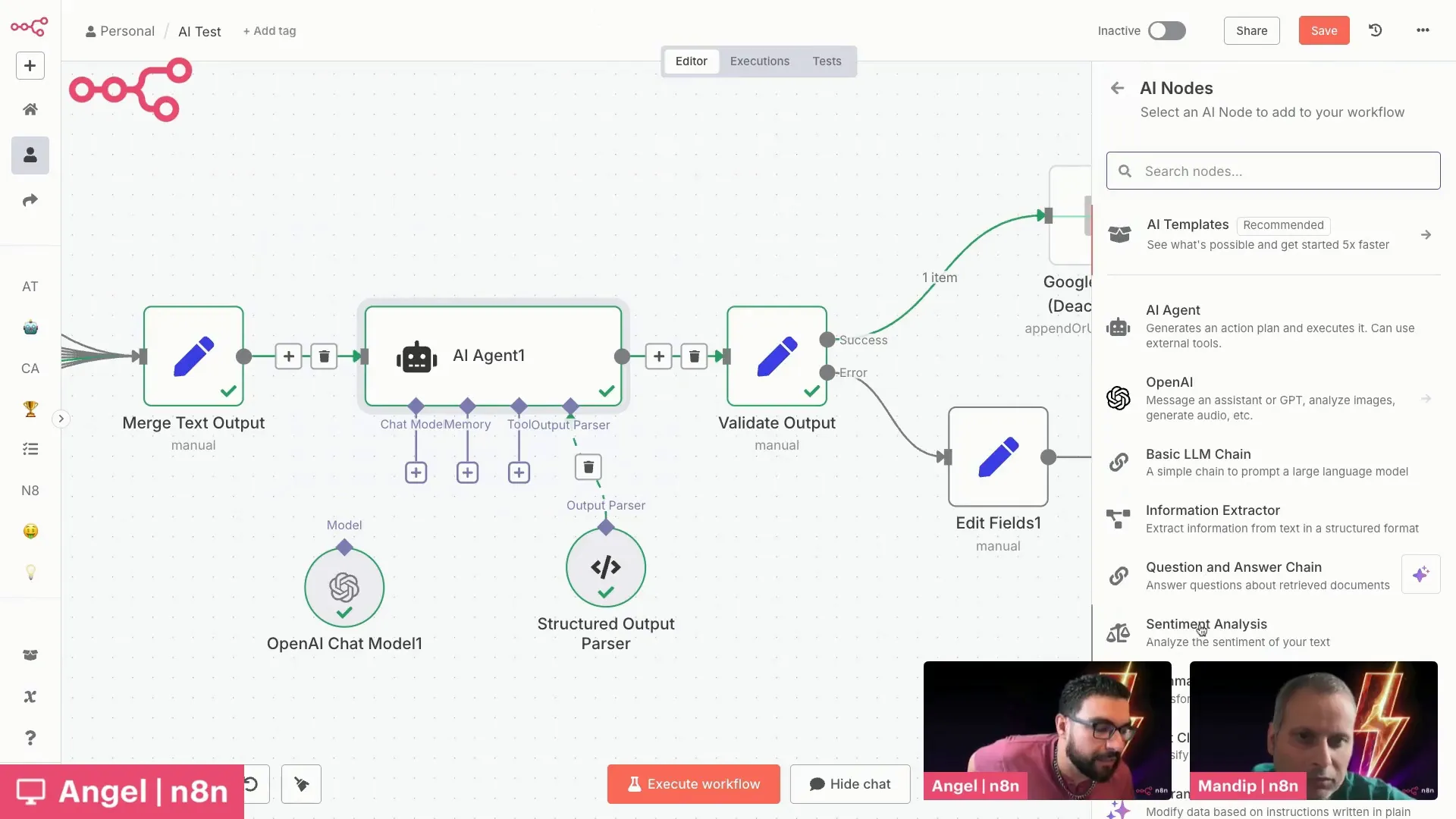 N8N sentiment analysis workflow example for customer support