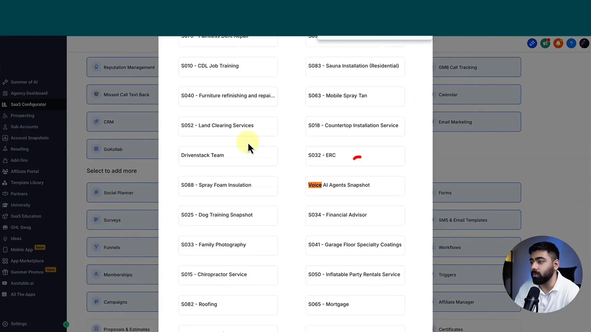 GFunnel automation dashboard showing workflow setup