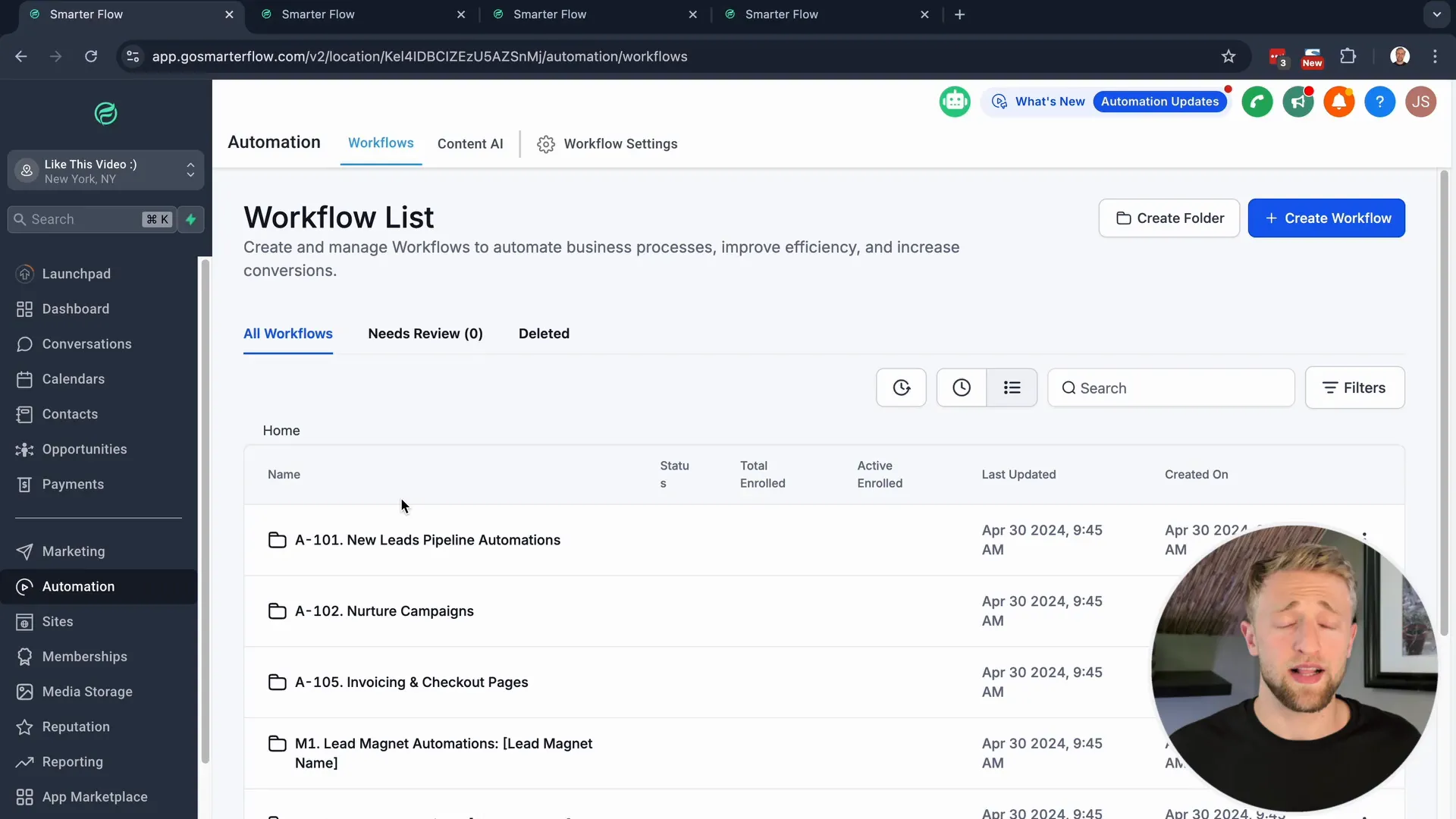 Creating folders in Lead Connector