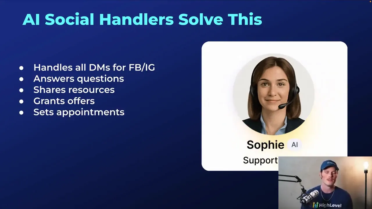 GFunnel AI employee managing social media conversations