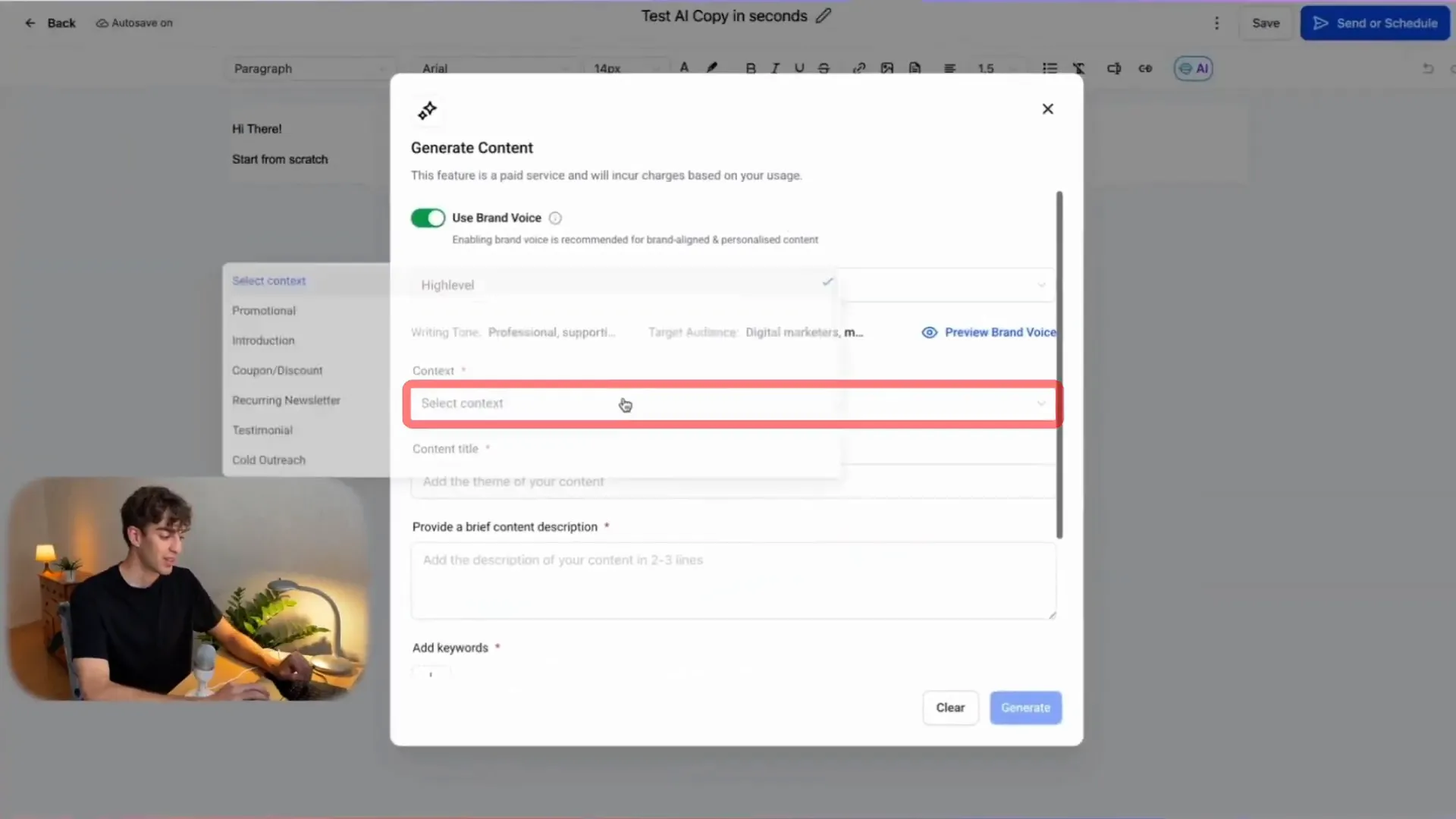 GFunnel marketing funnel creation interface