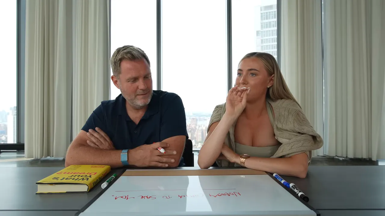 Amy recounting the 'tennis' event and fearing a large fine