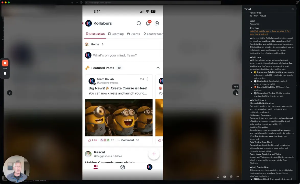 Screenshot indicating blazing fast load speeds and app performance improvements