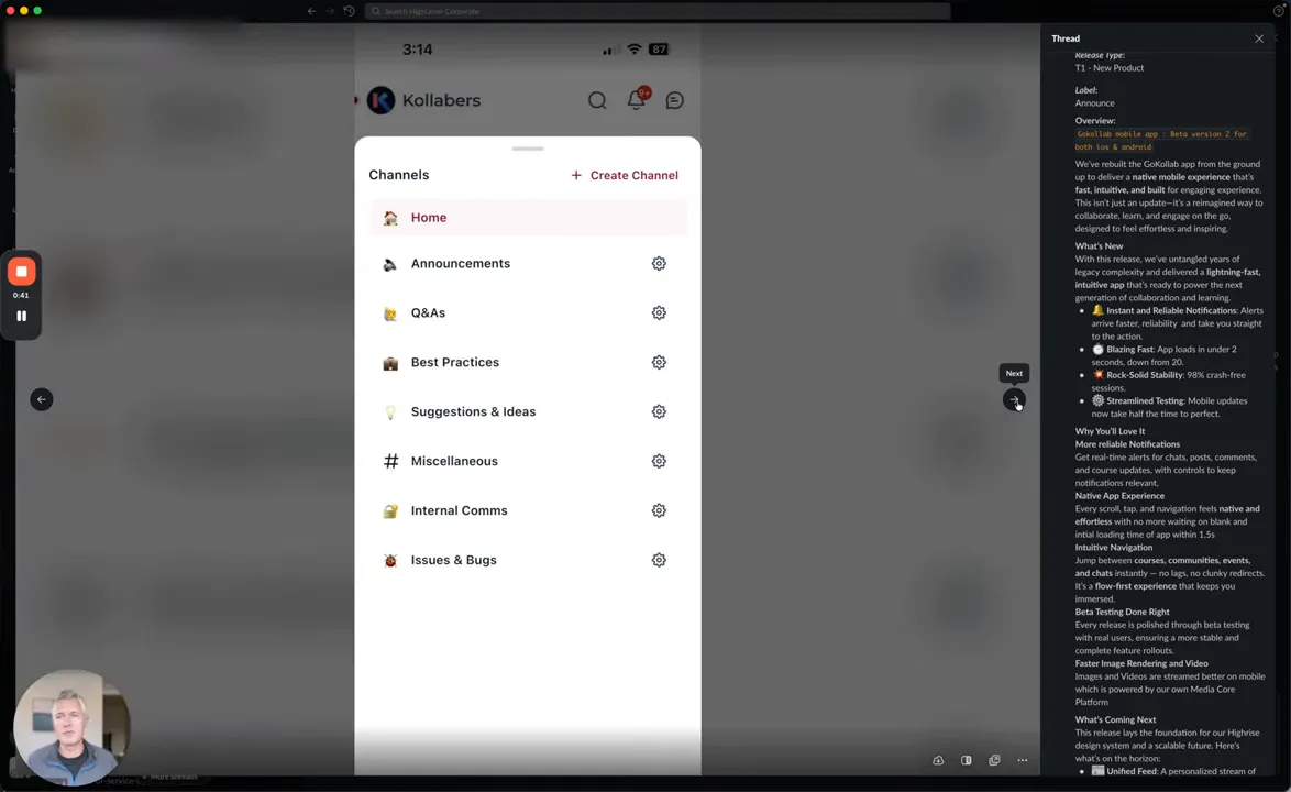 Mobile app showing rock solid stability and instant notifications