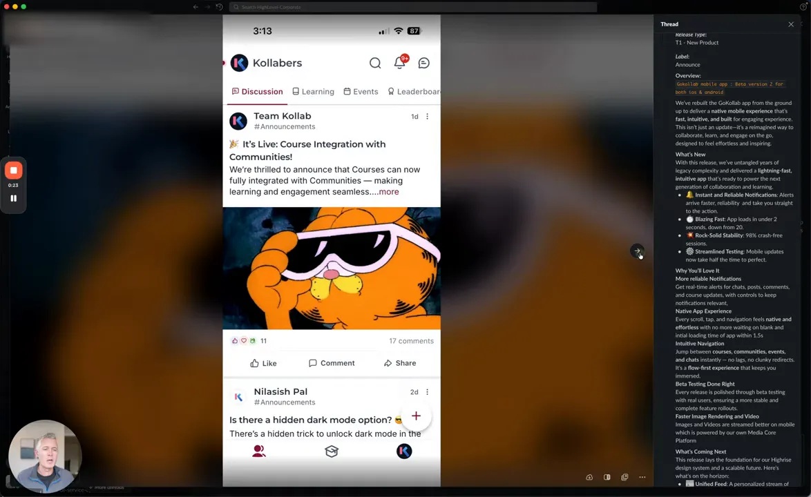 Close up of a mobile device showcasing the announcement for the app beta